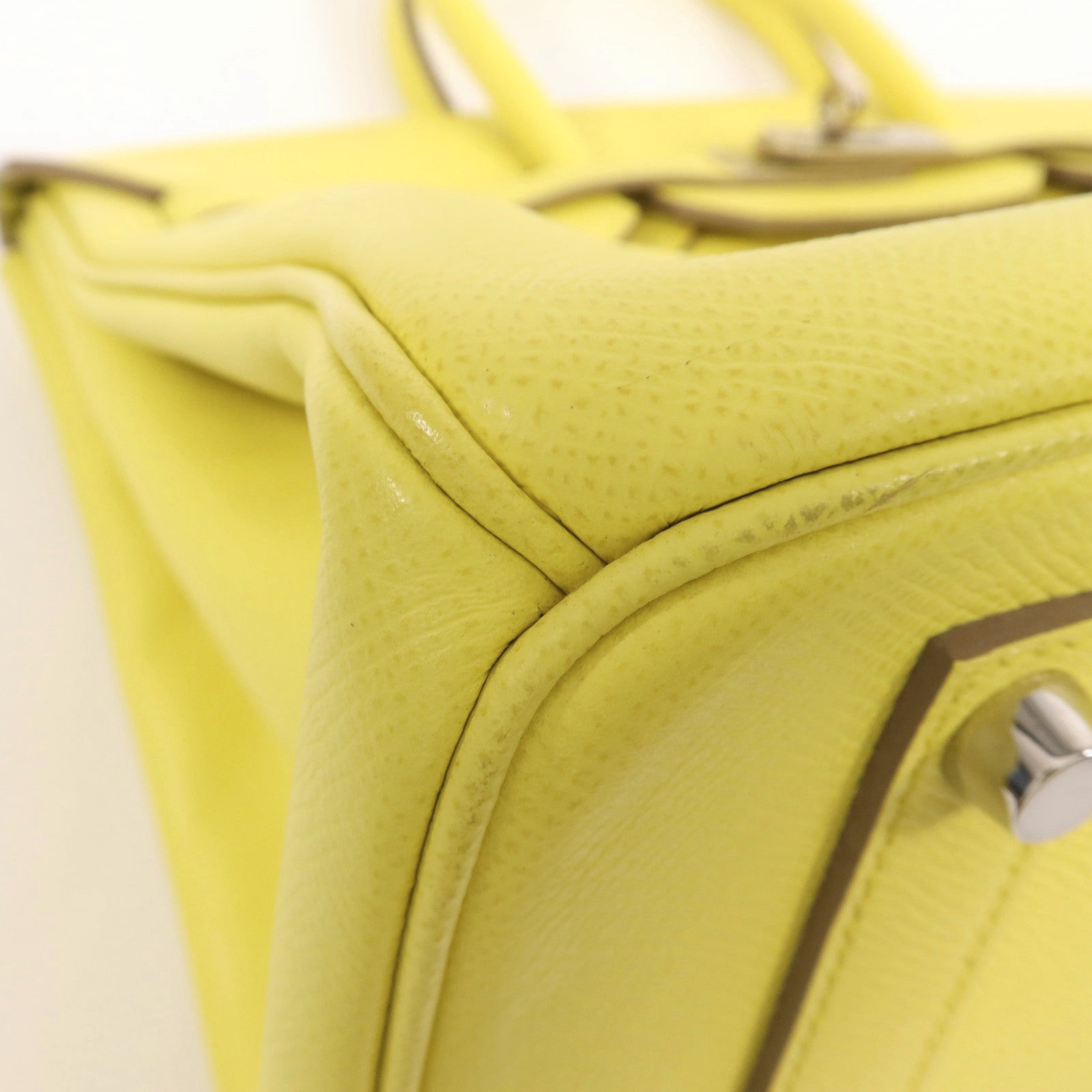 HERMES Epsom皮革Birkin 35銀扣手挽袋Lime