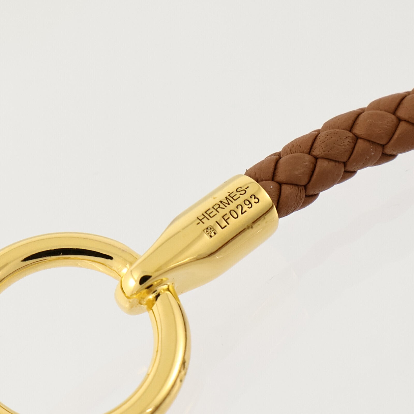 HERMES Swift皮革/金屬Glenan H Bracelet金扣手鏈Gold