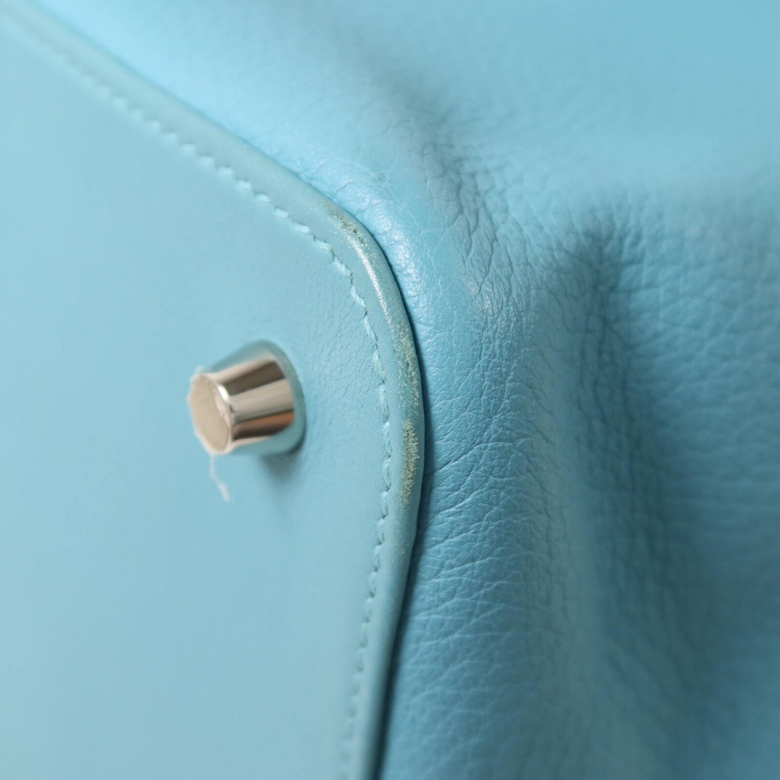 HERMES Clemence皮革Toolbox 26手挽肩背兩用袋Bleu Saint Cyr