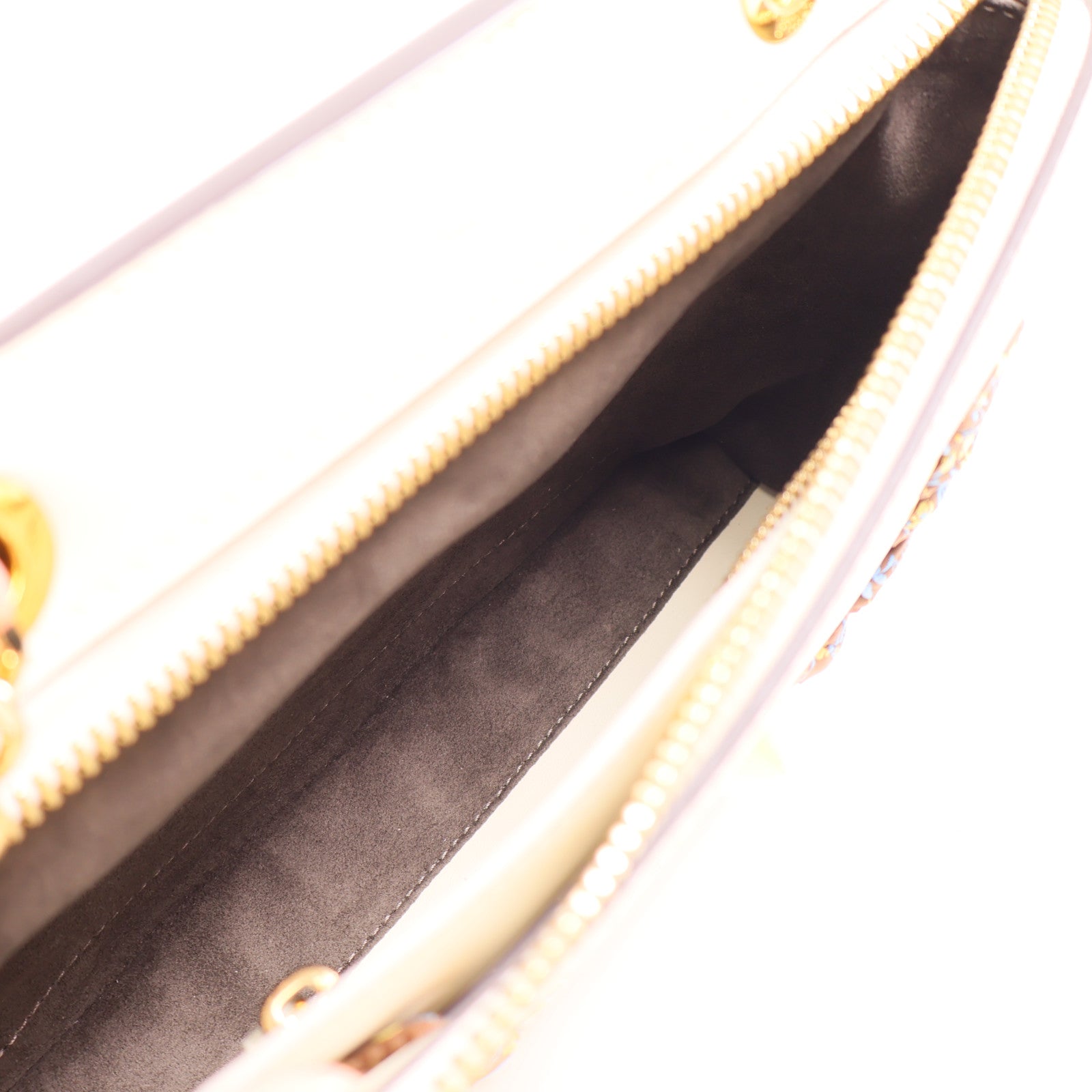 FENDI GHW Dotcom Bag Shoulder Bag 8BN299 Calfskin Leather White