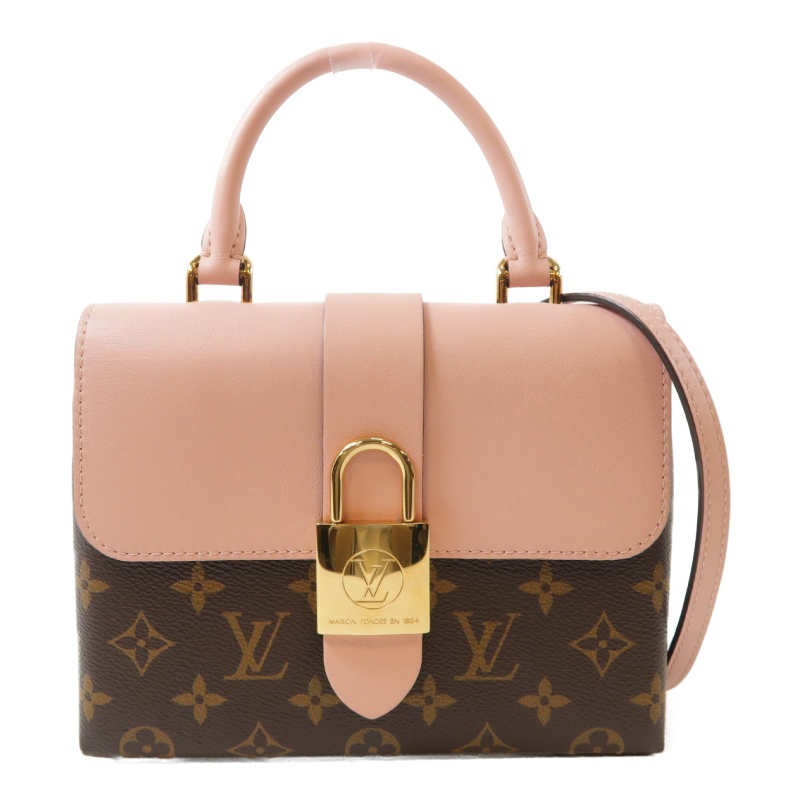 LOUIS VUITTON Monogram Locky BB GHW 手挽肩背兩用袋粉紅色/啡色
