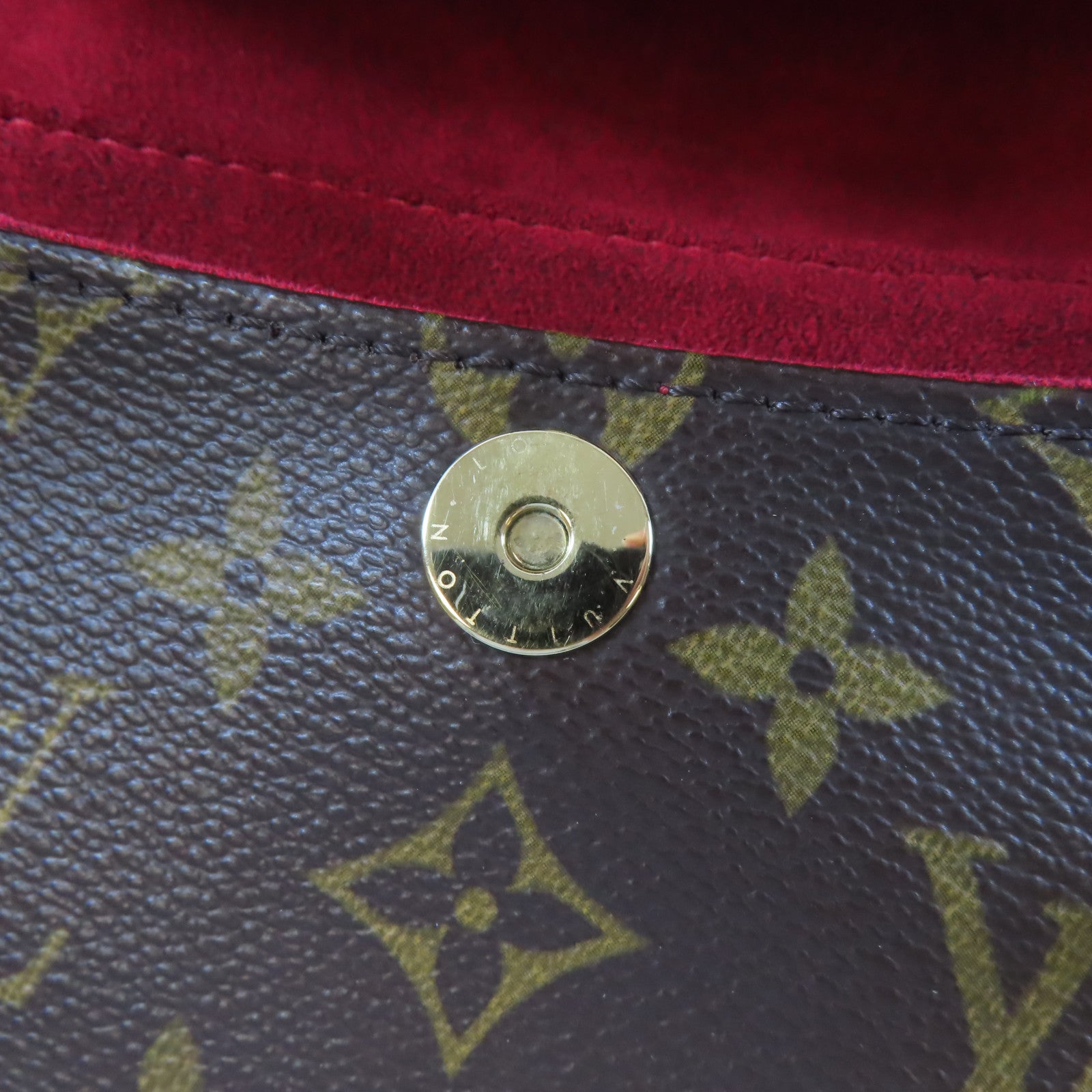 LOUIS VUITTON Monogram Sonatine金扣手挽袋啡色