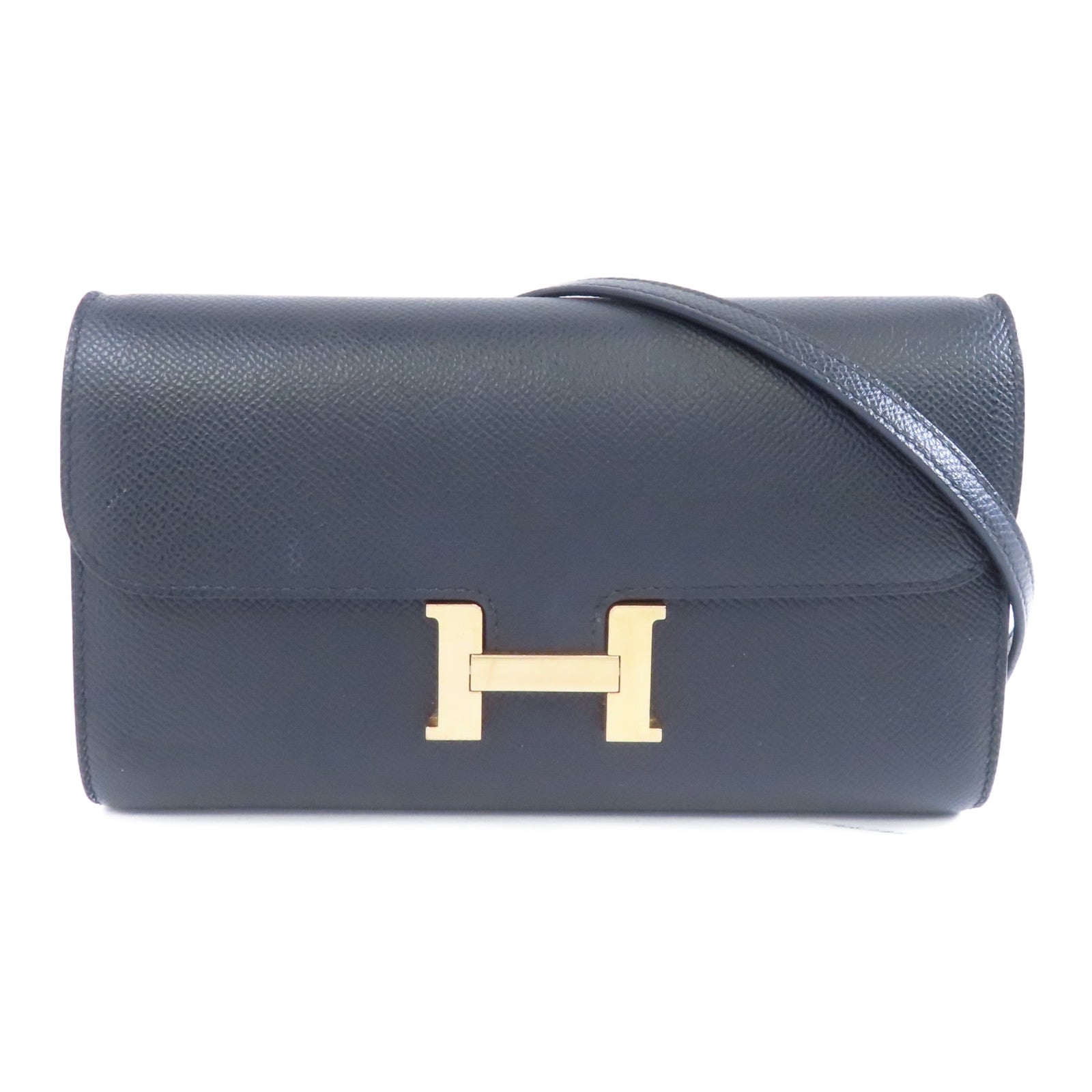 HERMES Epsom皮革Constance To Go金扣肩背袋Noir/黑色