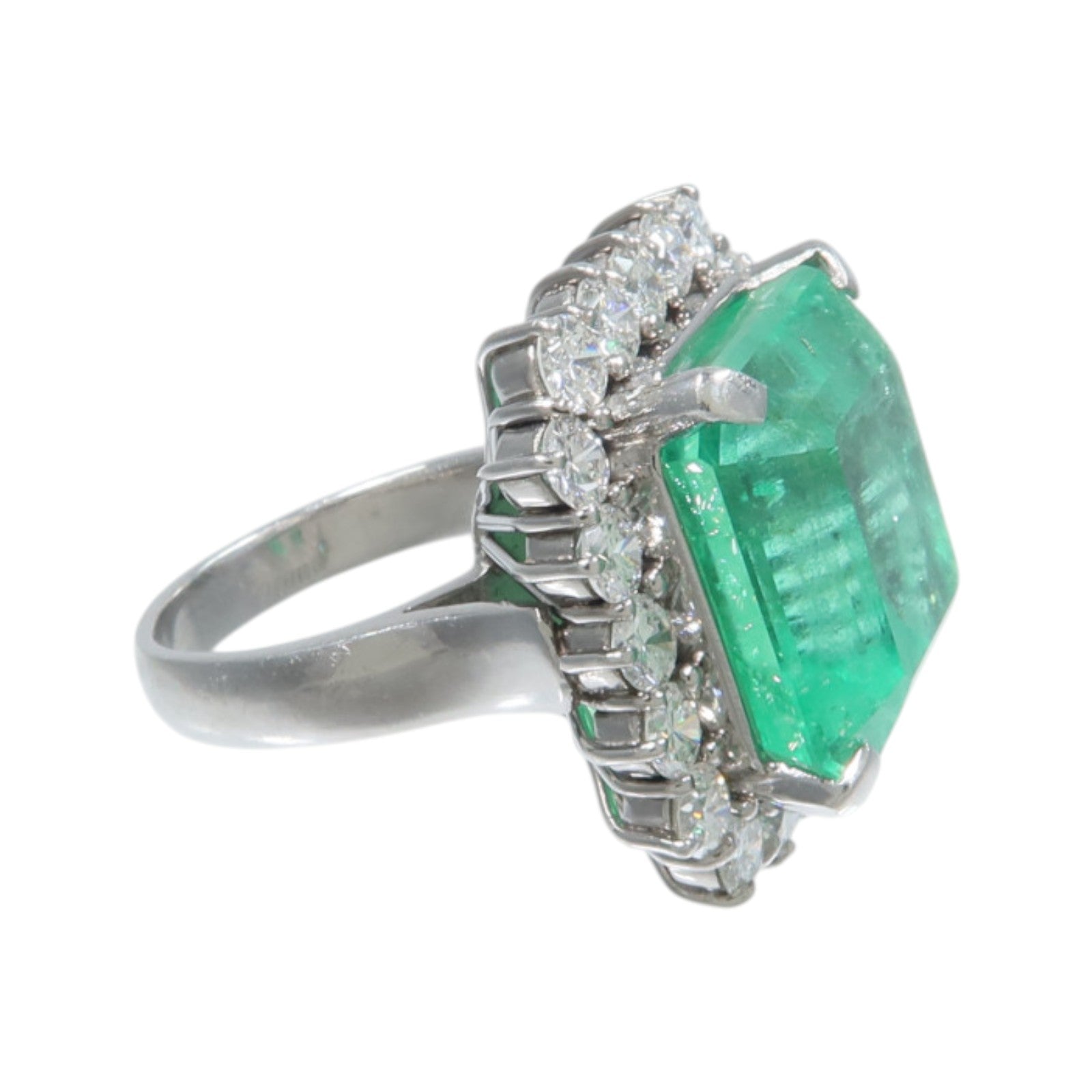 JEWELRY PT850鉑金Emerald Diamond Ring綠寶石/鑽石戒指