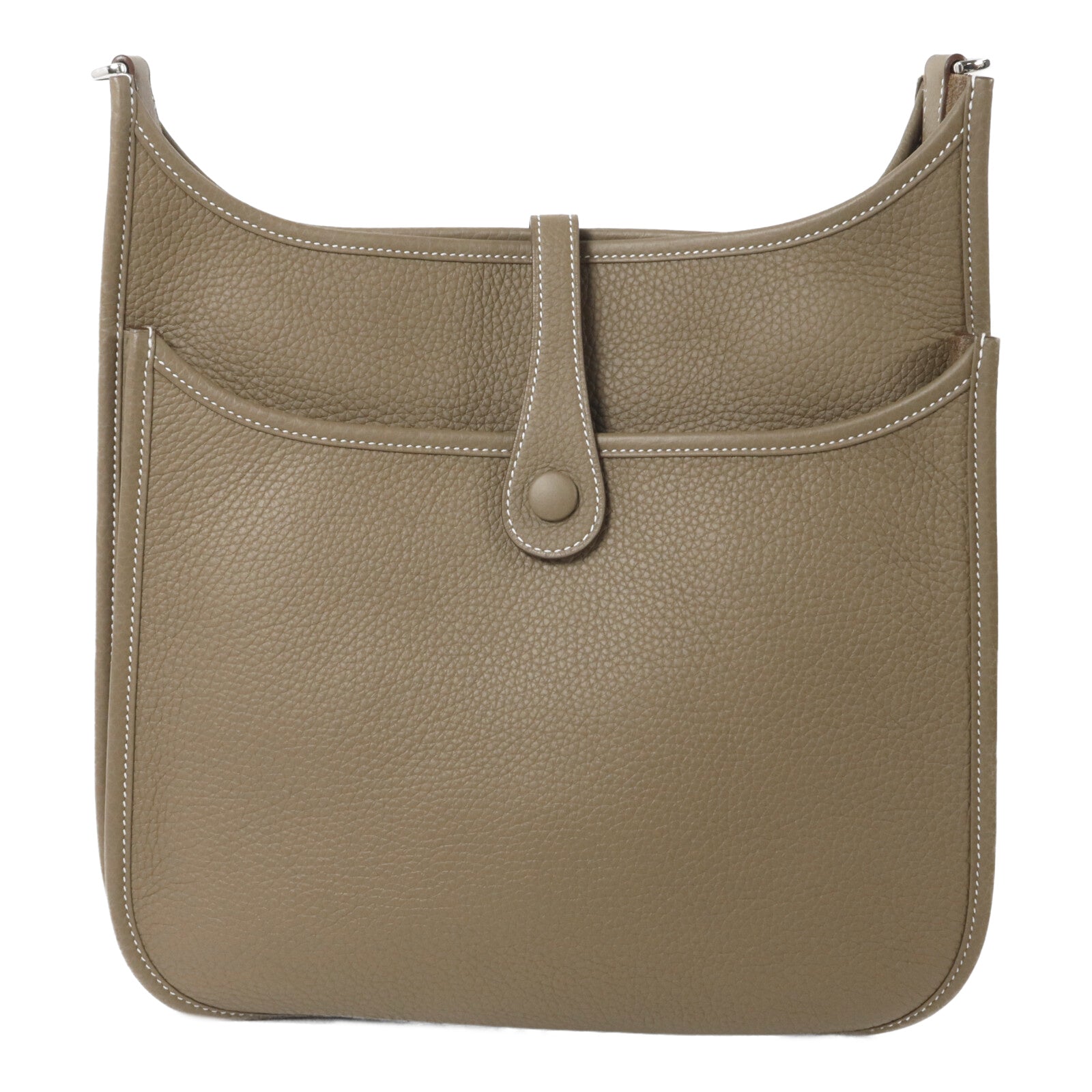 HERMES Clemence皮革Evelyne PM肩背袋Etoupe