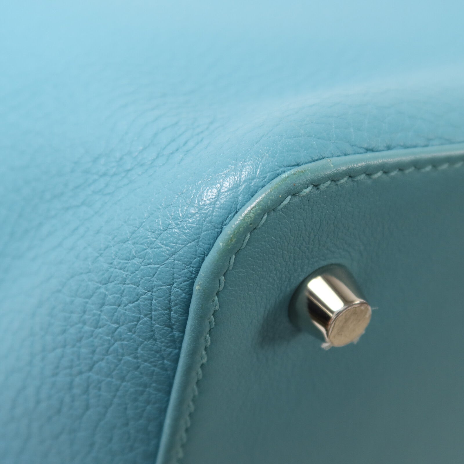 HERMES Clemence皮革Toolbox 26手挽肩背兩用袋Bleu Saint Cyr
