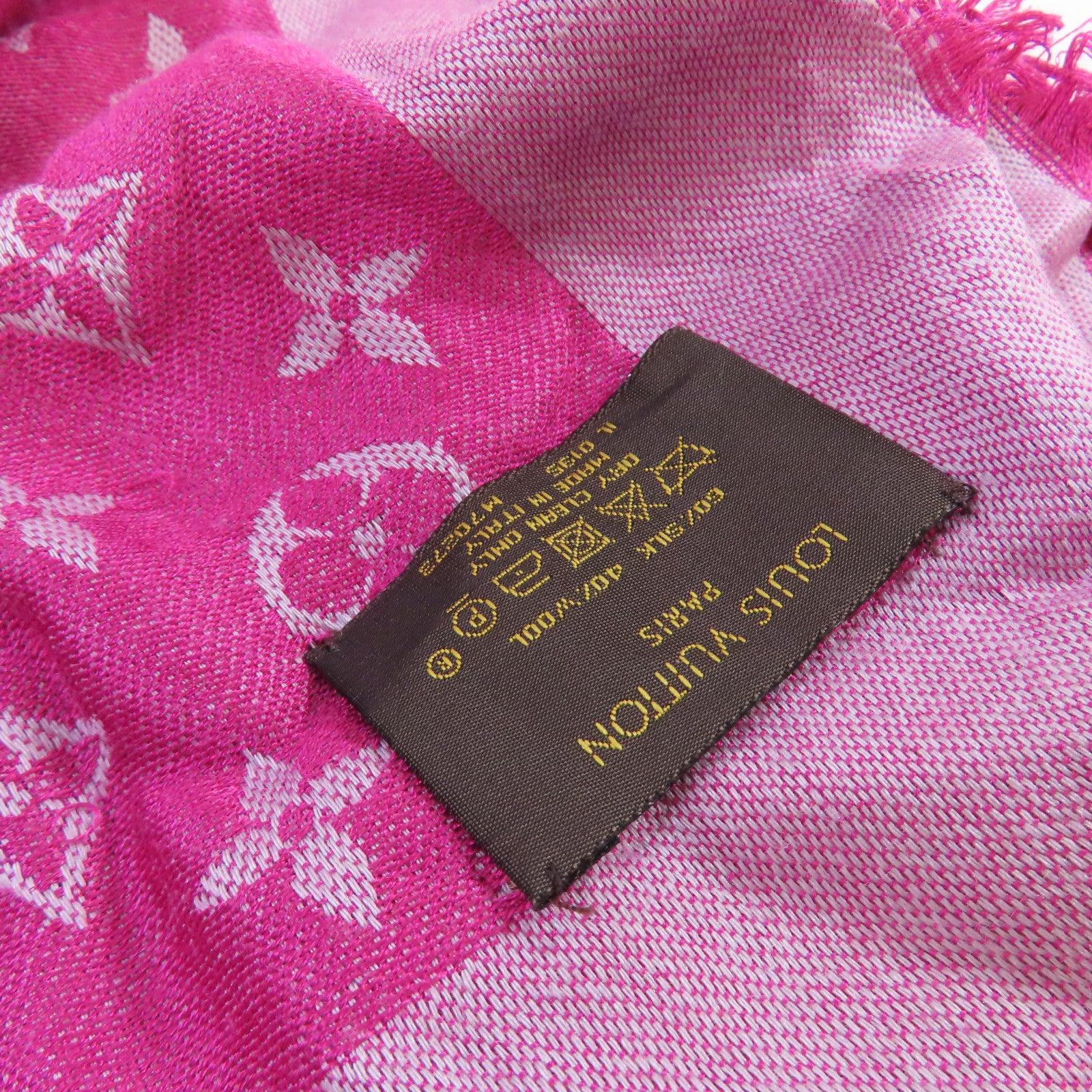 LOUIS VUITTON 【激減優惠】絲質/羊毛Scarf絲巾粉紅色