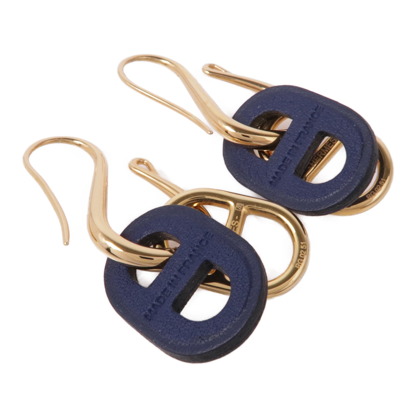 HERMES 金屬/皮革O'Maillon Earrings耳環