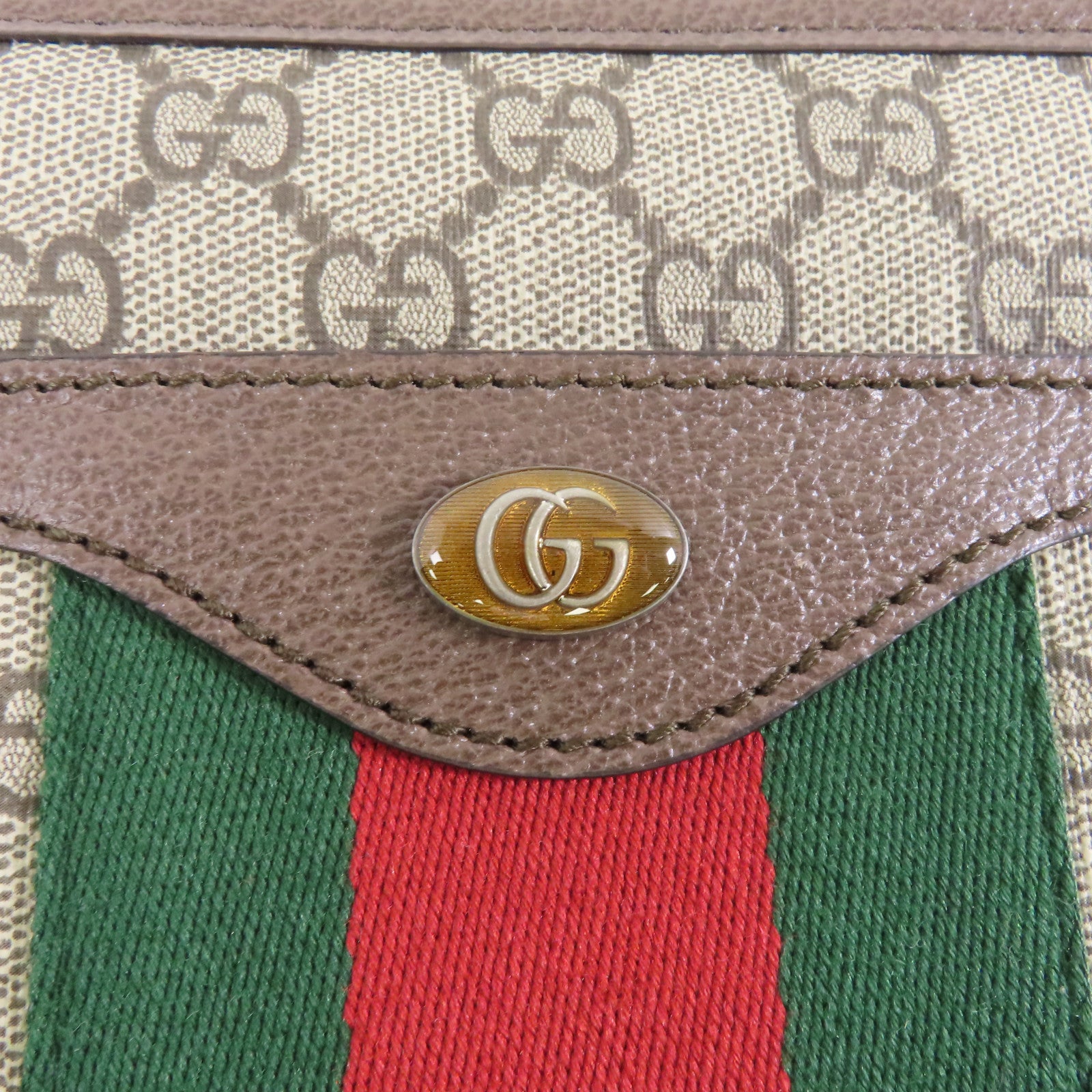 GUCCI 塗層帆布GG Superme Ophidia金扣手挽肩背兩用袋啡色