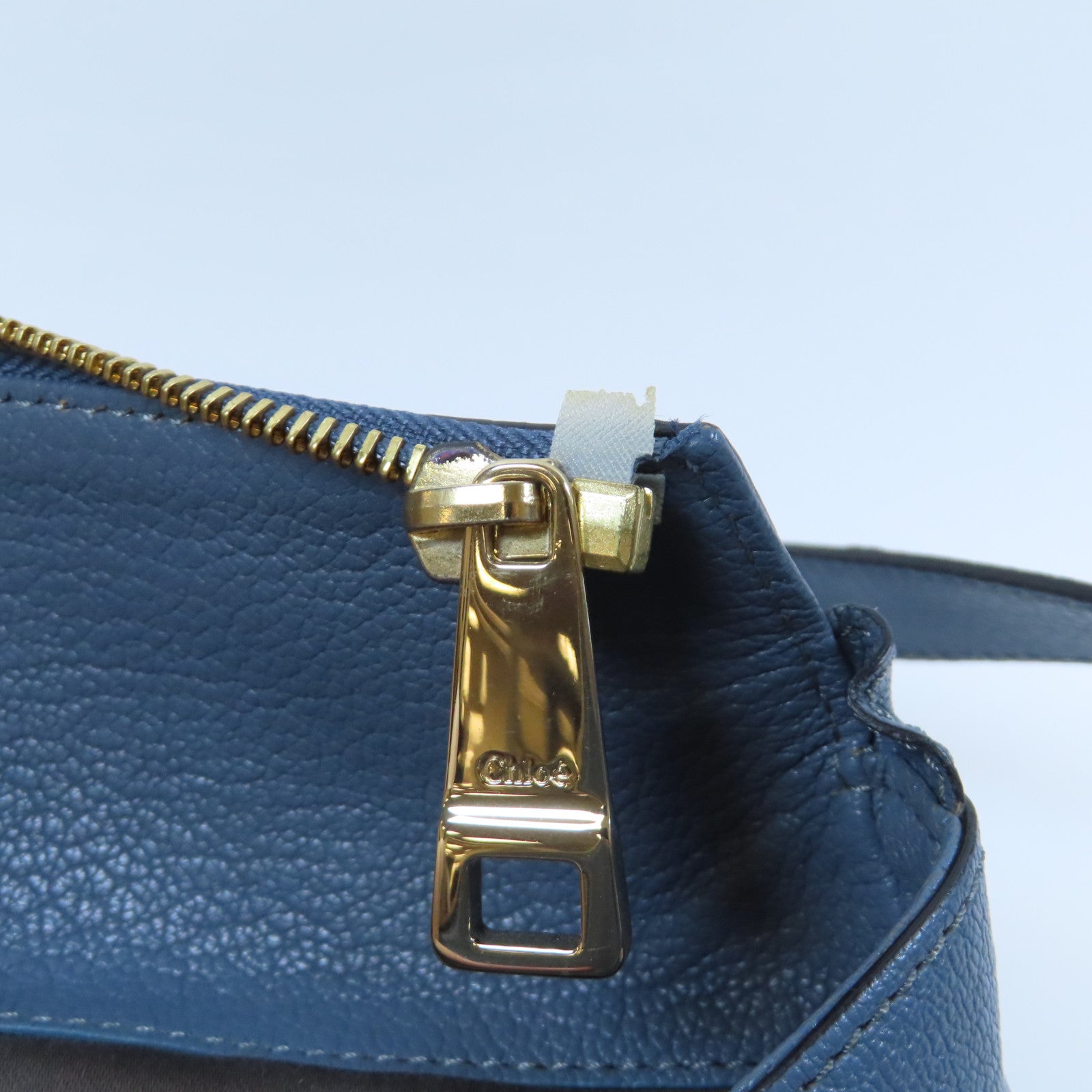 Chloe 【激減優惠】牛皮皮革2 Way Shoulder Bag金扣手挽肩背兩用袋藍色
