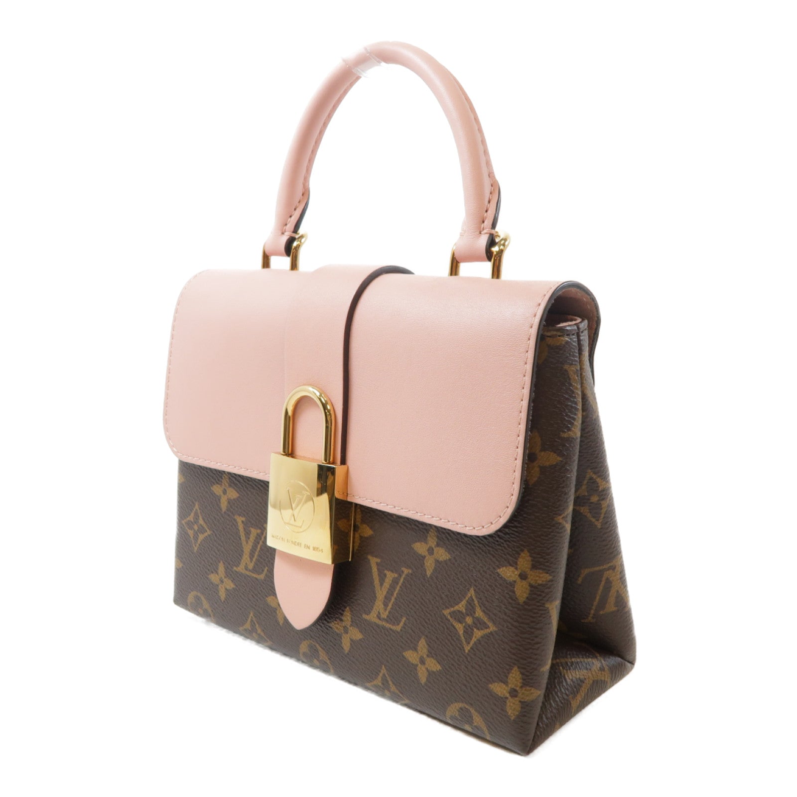 LOUIS VUITTON Monogram Locky BB GHW 手挽肩背兩用袋粉紅色/啡色