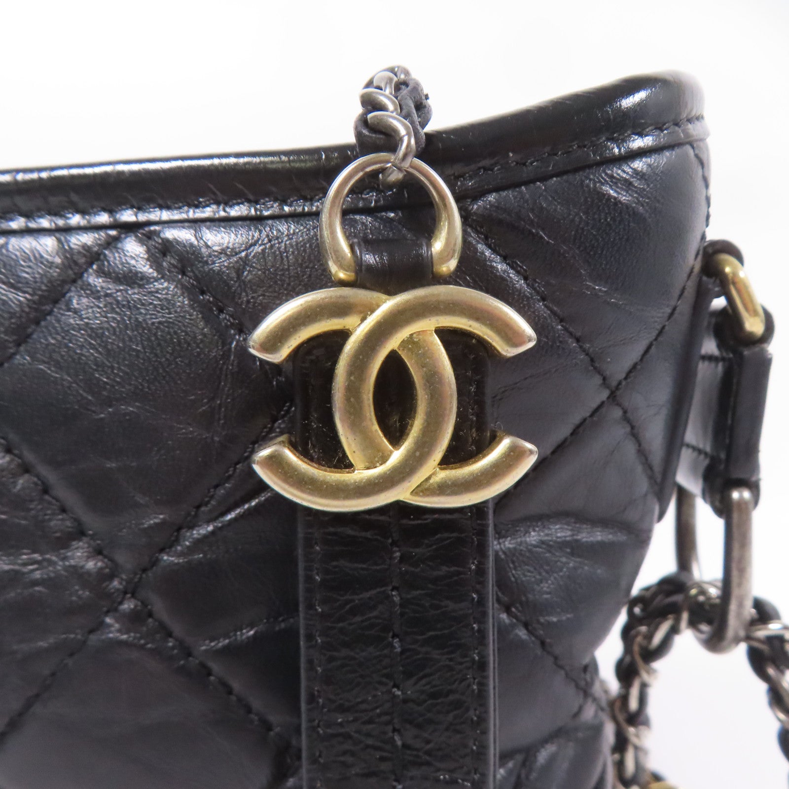 CHANEL 牛皮皮革Gabrielle鏈帶肩背袋