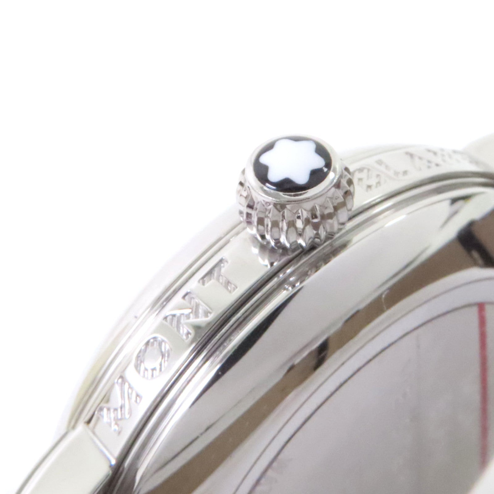 MONTBLANC Meisterstuck Watch不鏽鋼/牛皮皮帶石英機芯手錶白色