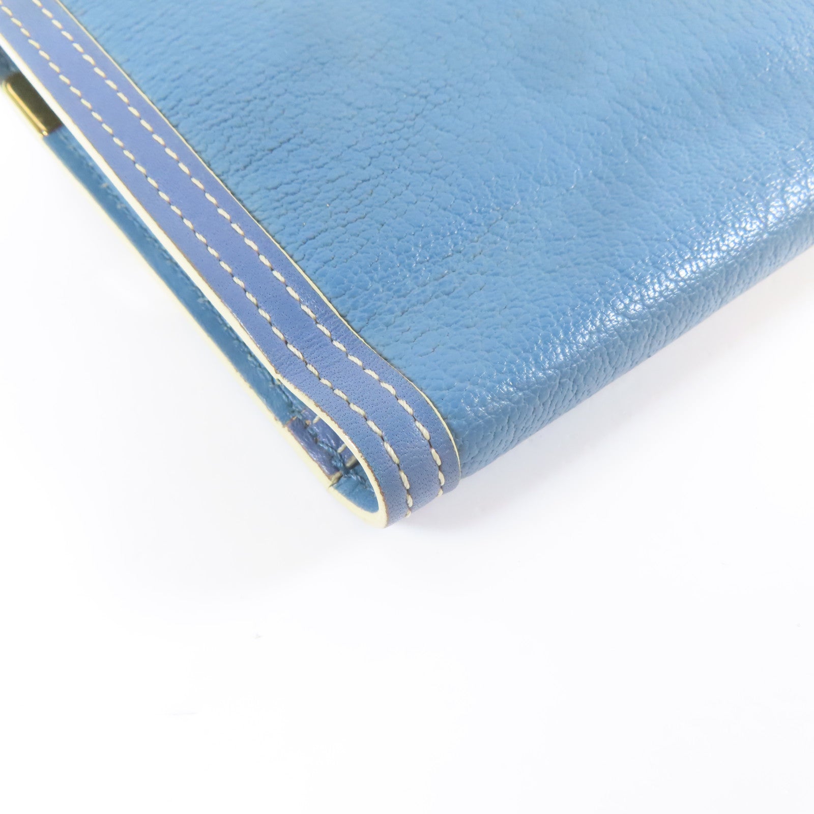 LOUIS VUITTON 【激減優惠】皮革Long Wallet金扣長錢包藍色