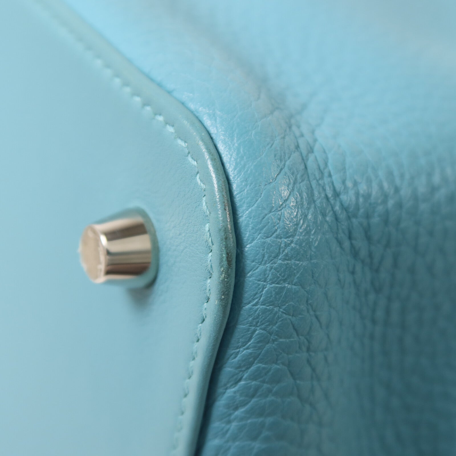 HERMES Clemence皮革Toolbox 26手挽肩背兩用袋Bleu Saint Cyr