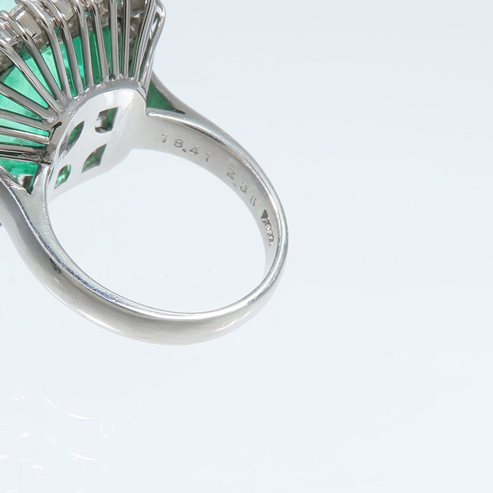 JEWELRY PT850鉑金Emerald Diamond Ring綠寶石/鑽石戒指