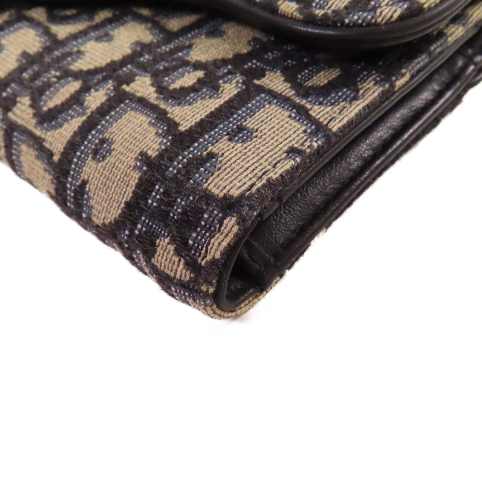 Dior Oblique帆布Short Wallet金扣短錢包藍色