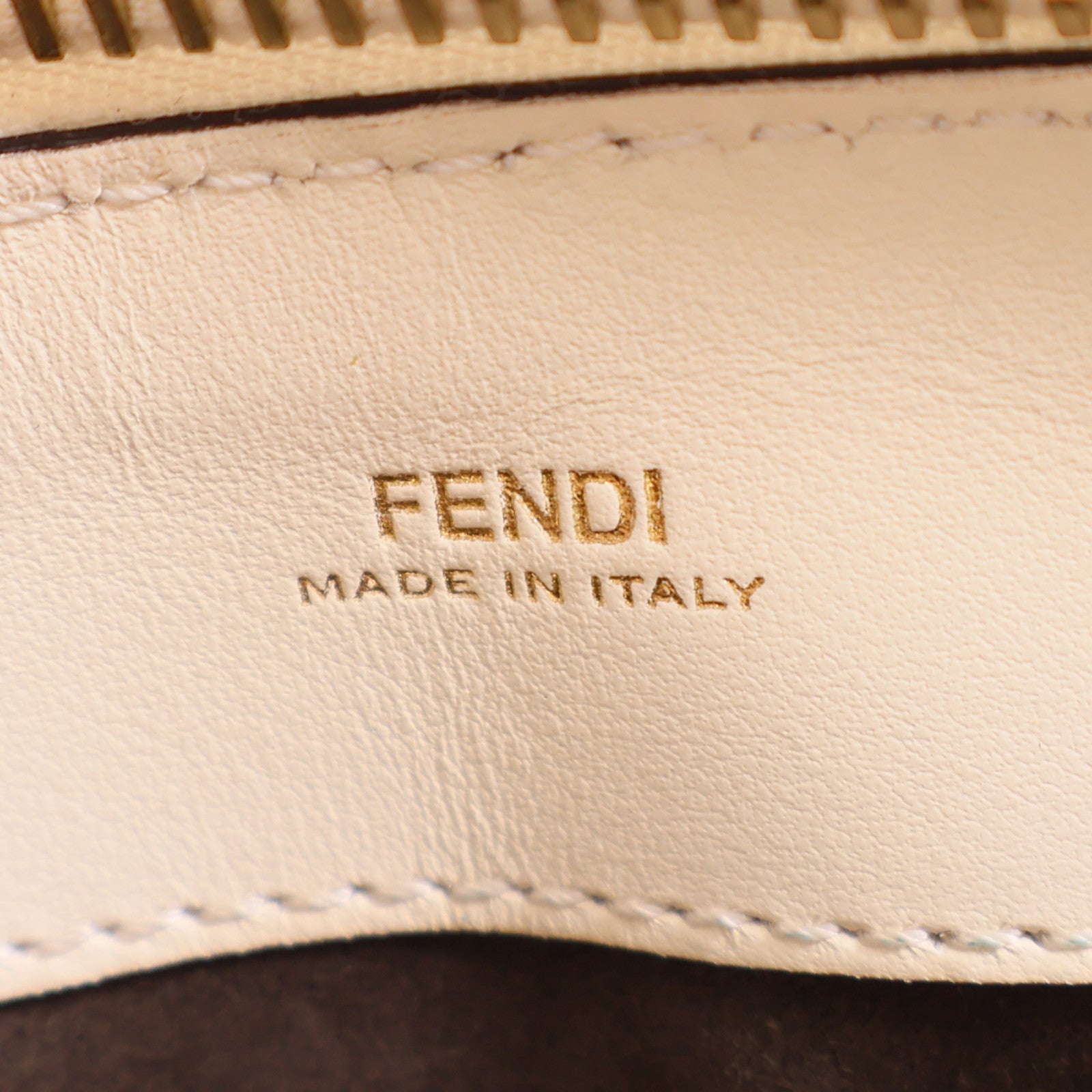 FENDI GHW Dotcom Bag Shoulder Bag 8BN299 Calfskin Leather White