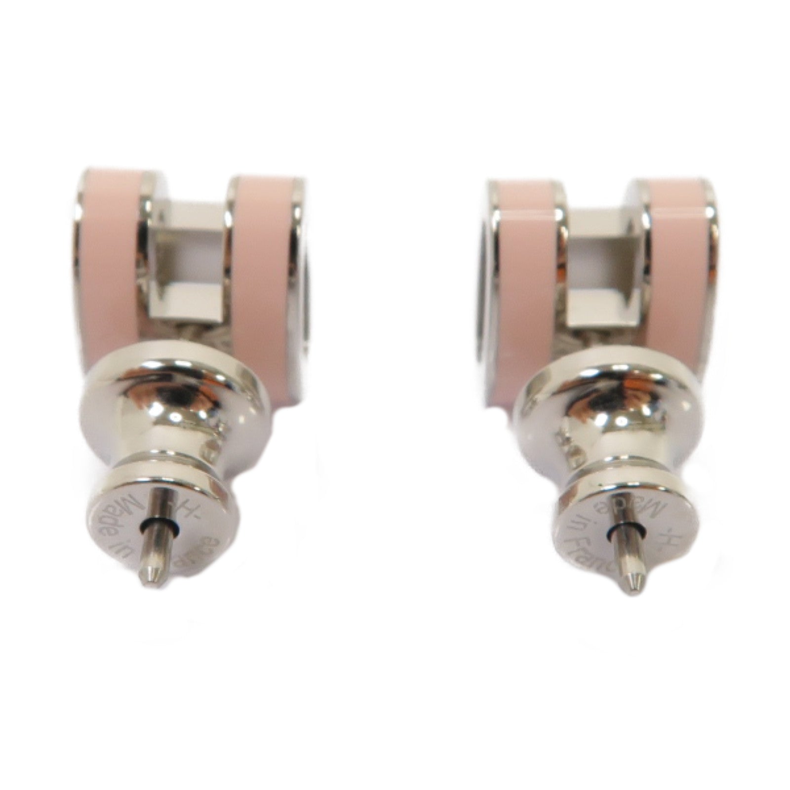 HERMES 金屬Pop H Earrings耳環粉紅色/銀色