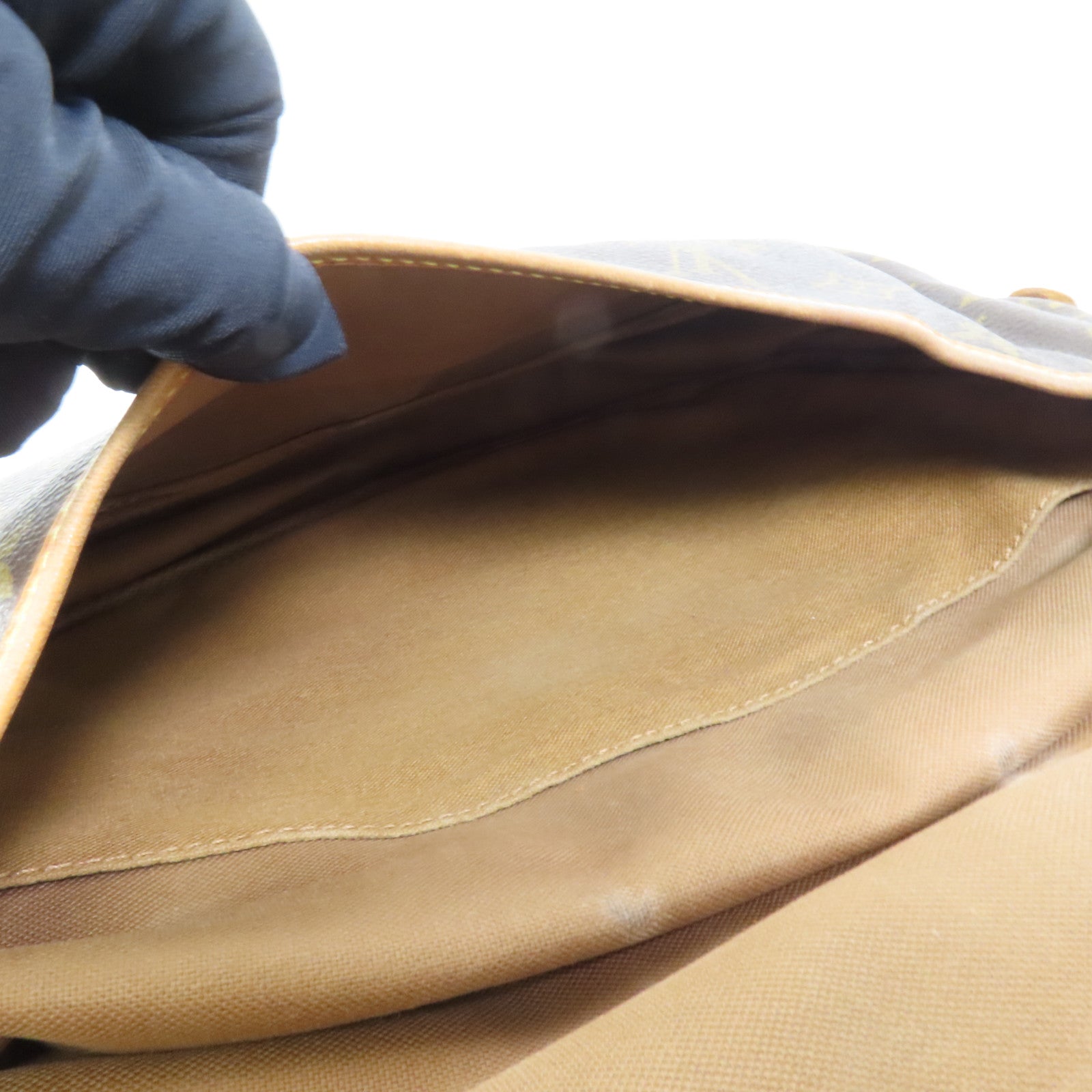 LOUIS VUITTON Monogram Saumur 30金扣肩背袋棕色