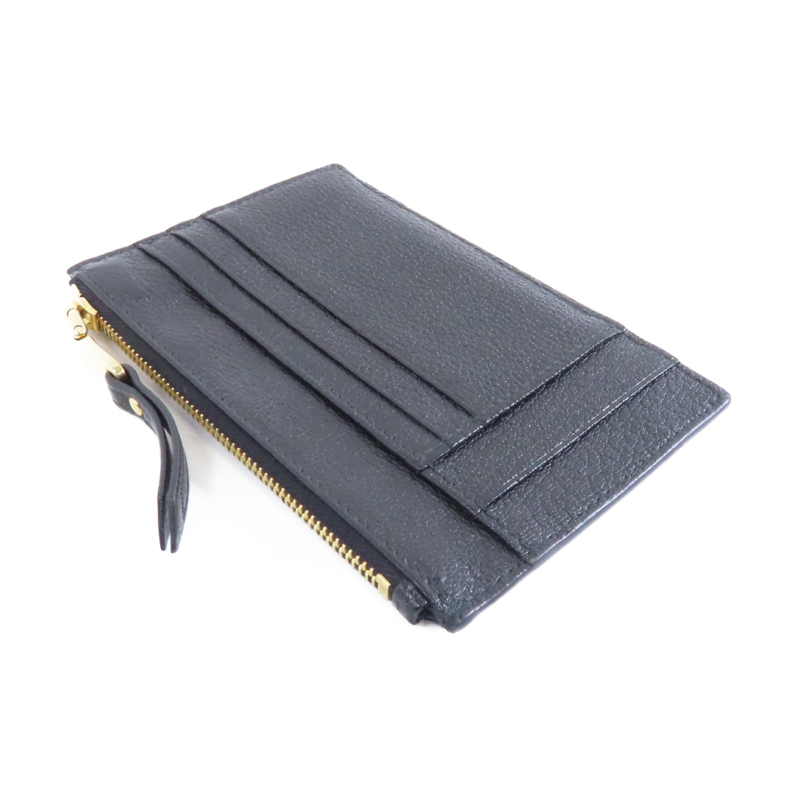 Miu Miu 牛皮皮革Card Case金扣卡片套黑色