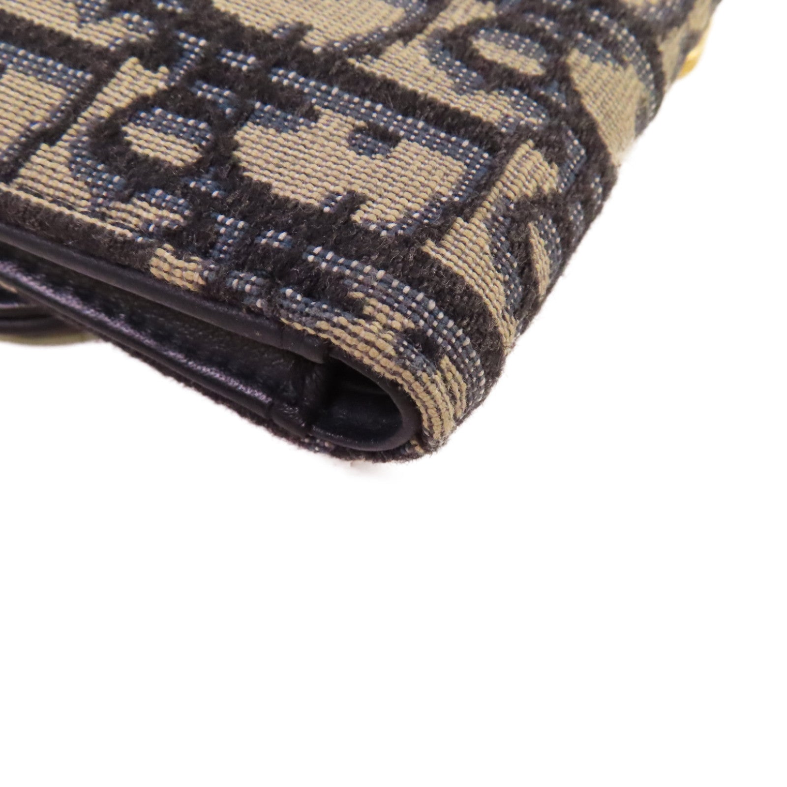 Dior Oblique帆布Short Wallet金扣短錢包藍色