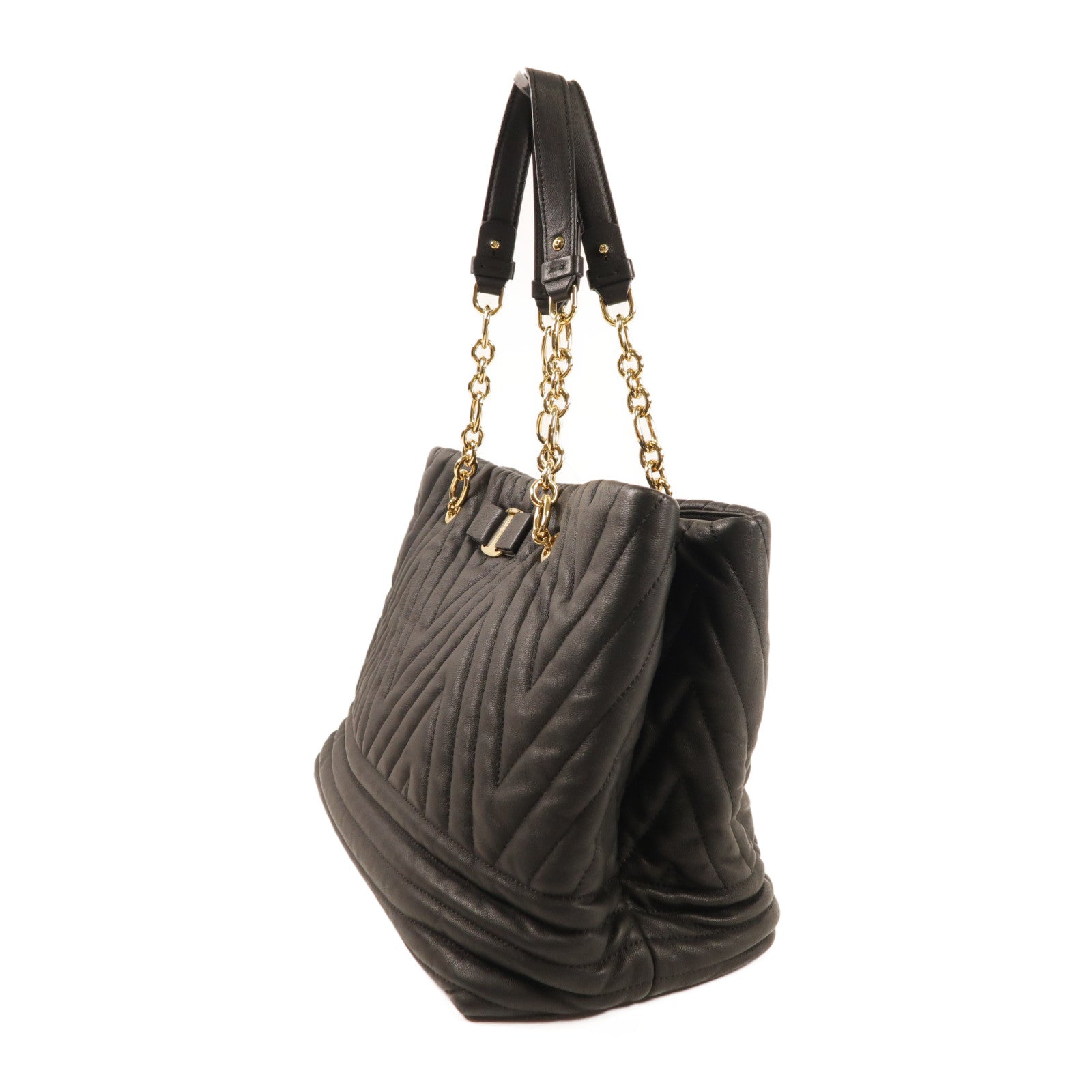 Salvatore Ferragamo 牛皮皮革Hand Bag金扣肩背袋