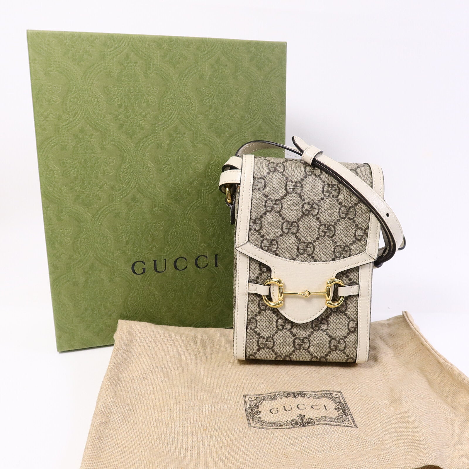 GUCCI 塗層帆布1955 Horsebit Mini肩背袋