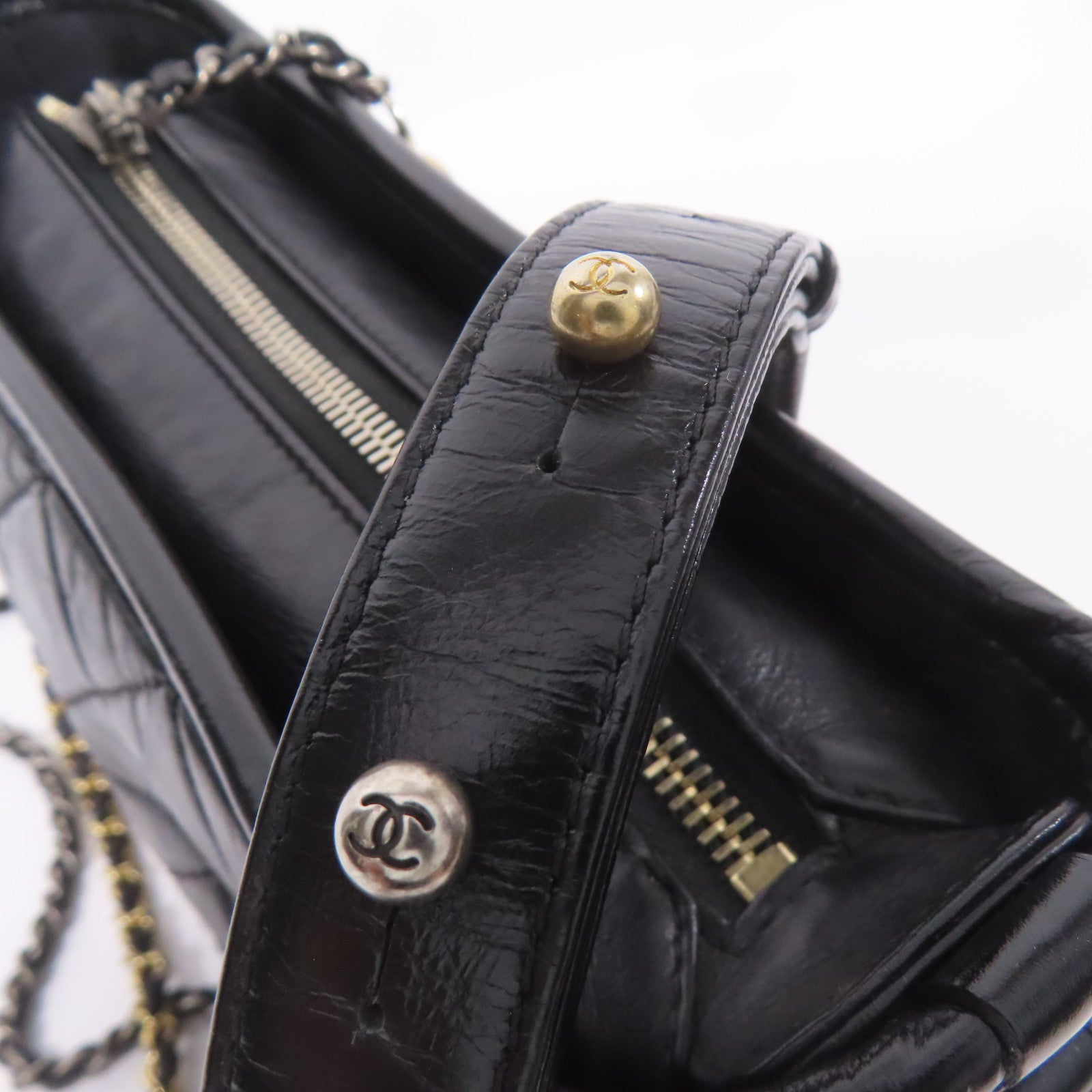 CHANEL 牛皮皮革Gabrielle鏈帶肩背袋