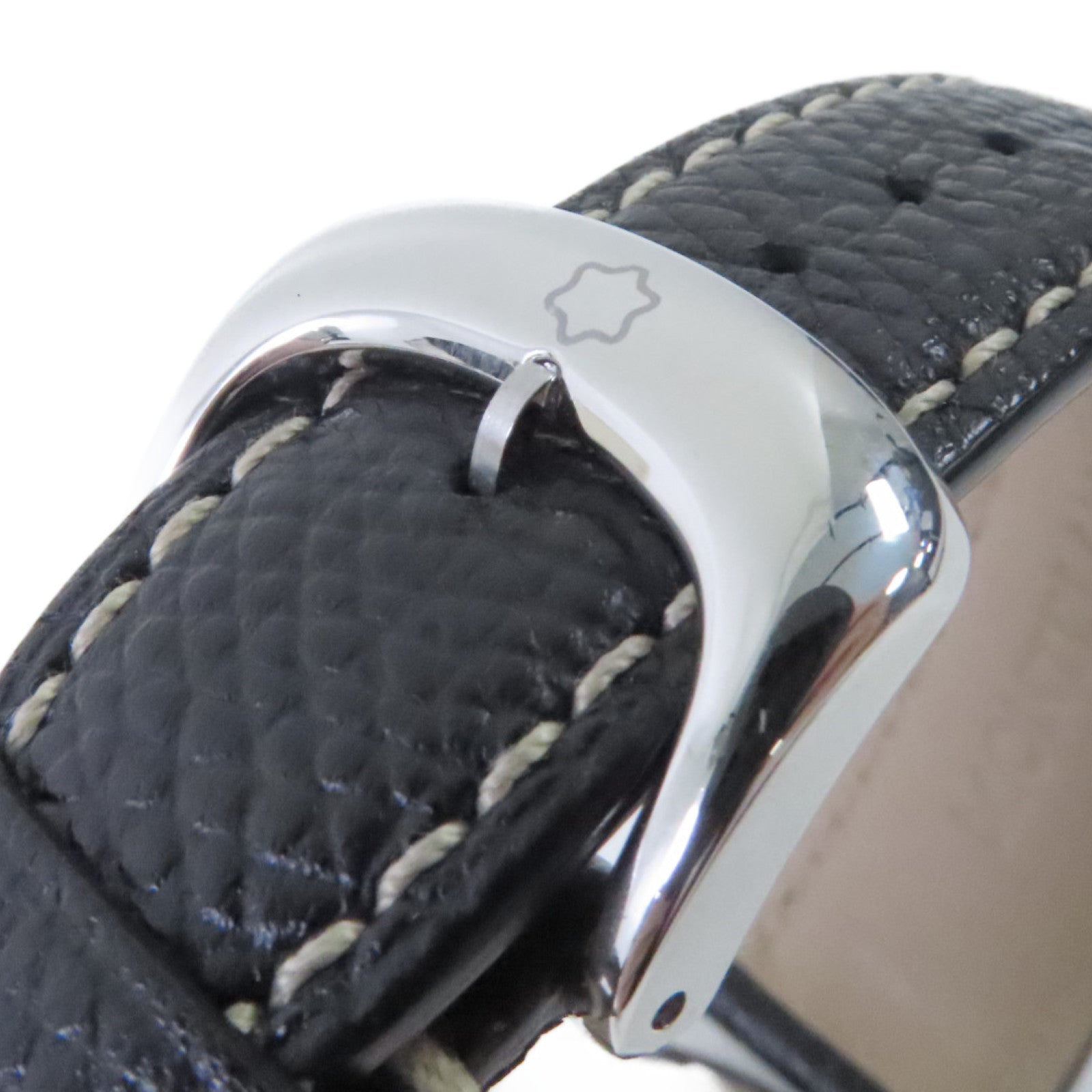 MONTBLANC Meisterstuck Watch不鏽鋼/牛皮皮帶石英機芯手錶白色