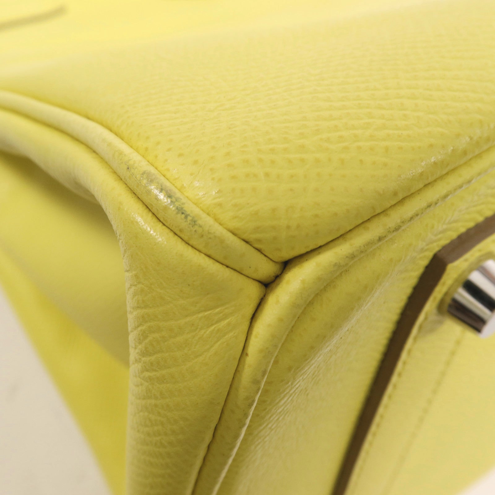 HERMES Epsom皮革Birkin 35銀扣手挽袋Lime
