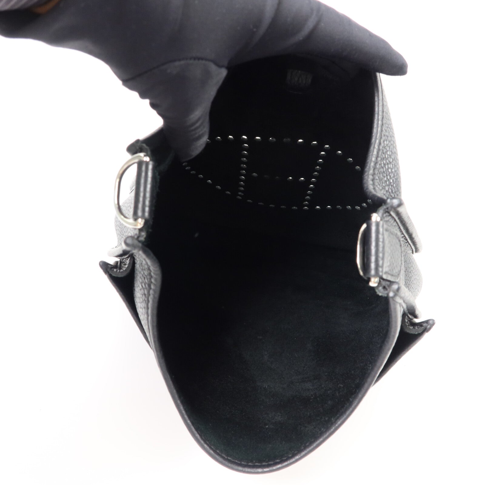 HERMES Clemence皮革Evelyne PM 肩背袋Noir