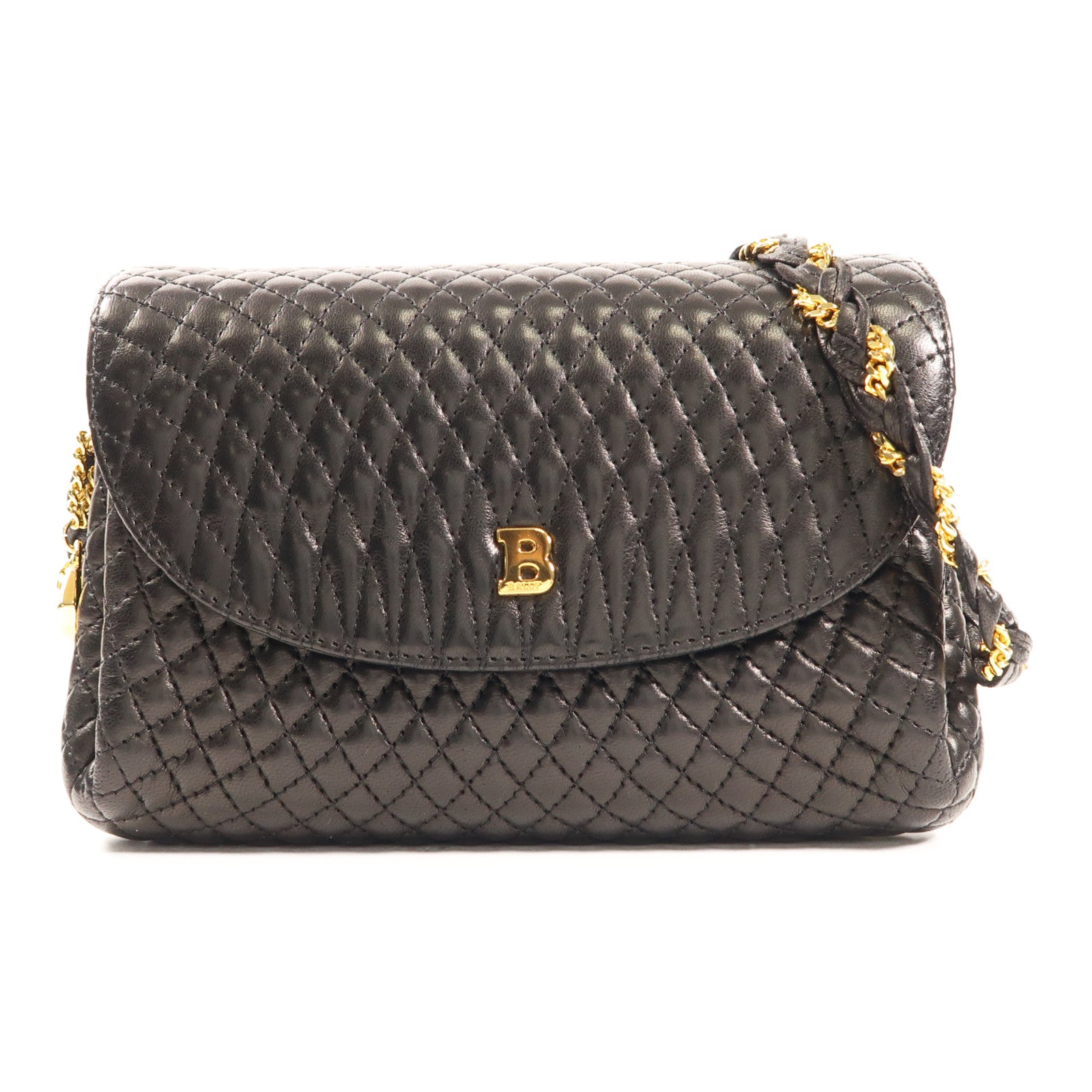 BALLY 羊皮皮革金扣Chain Shoulder Bag鏈帶肩背袋