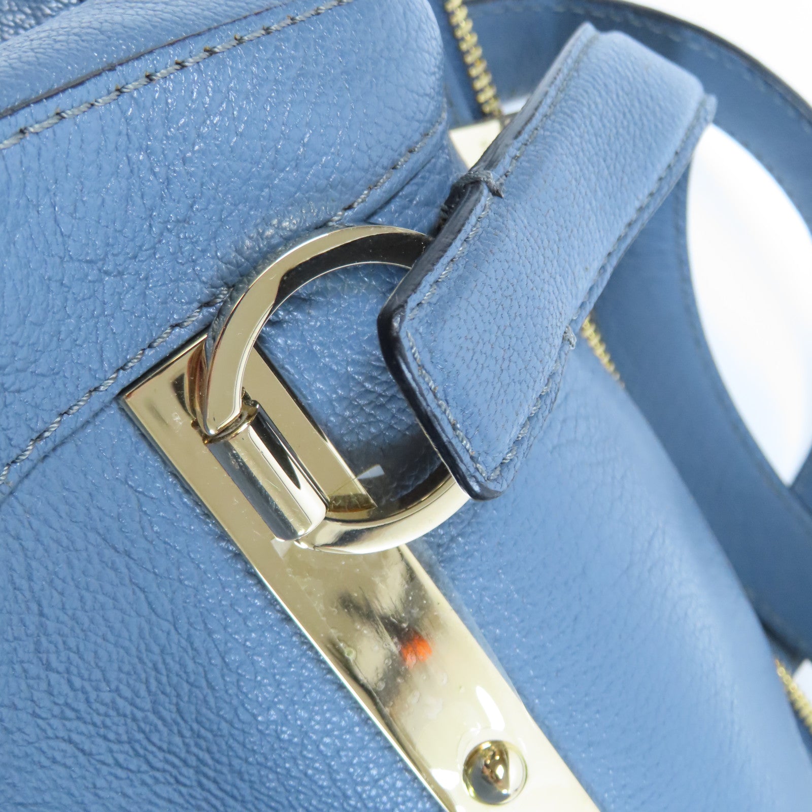 Chloe 【激減優惠】牛皮皮革2 Way Shoulder Bag金扣手挽肩背兩用袋藍色