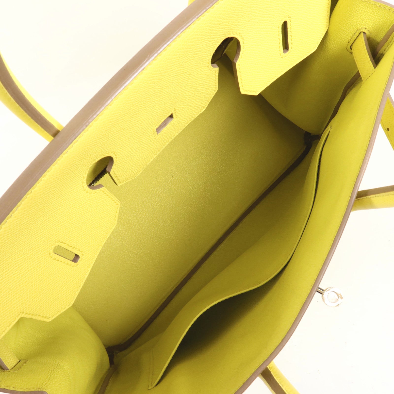 HERMES Epsom皮革Birkin 35銀扣手挽袋Lime