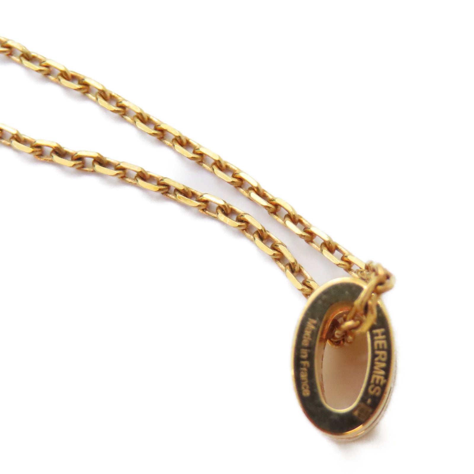 HERMES 金屬Mini Pop H Necklace項鍊汽泡綠色/金色