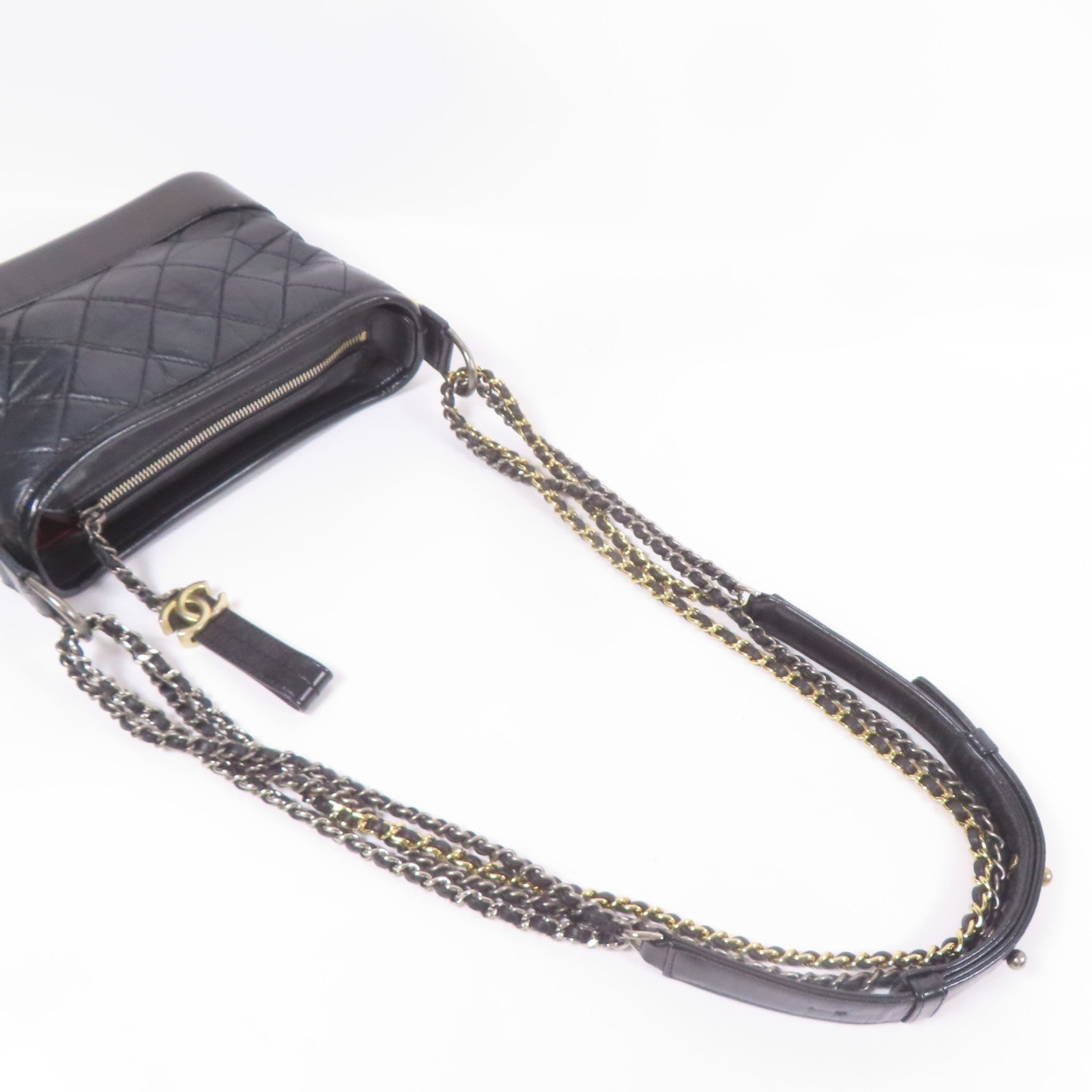 CHANEL 牛皮皮革Gabrielle鏈帶肩背袋
