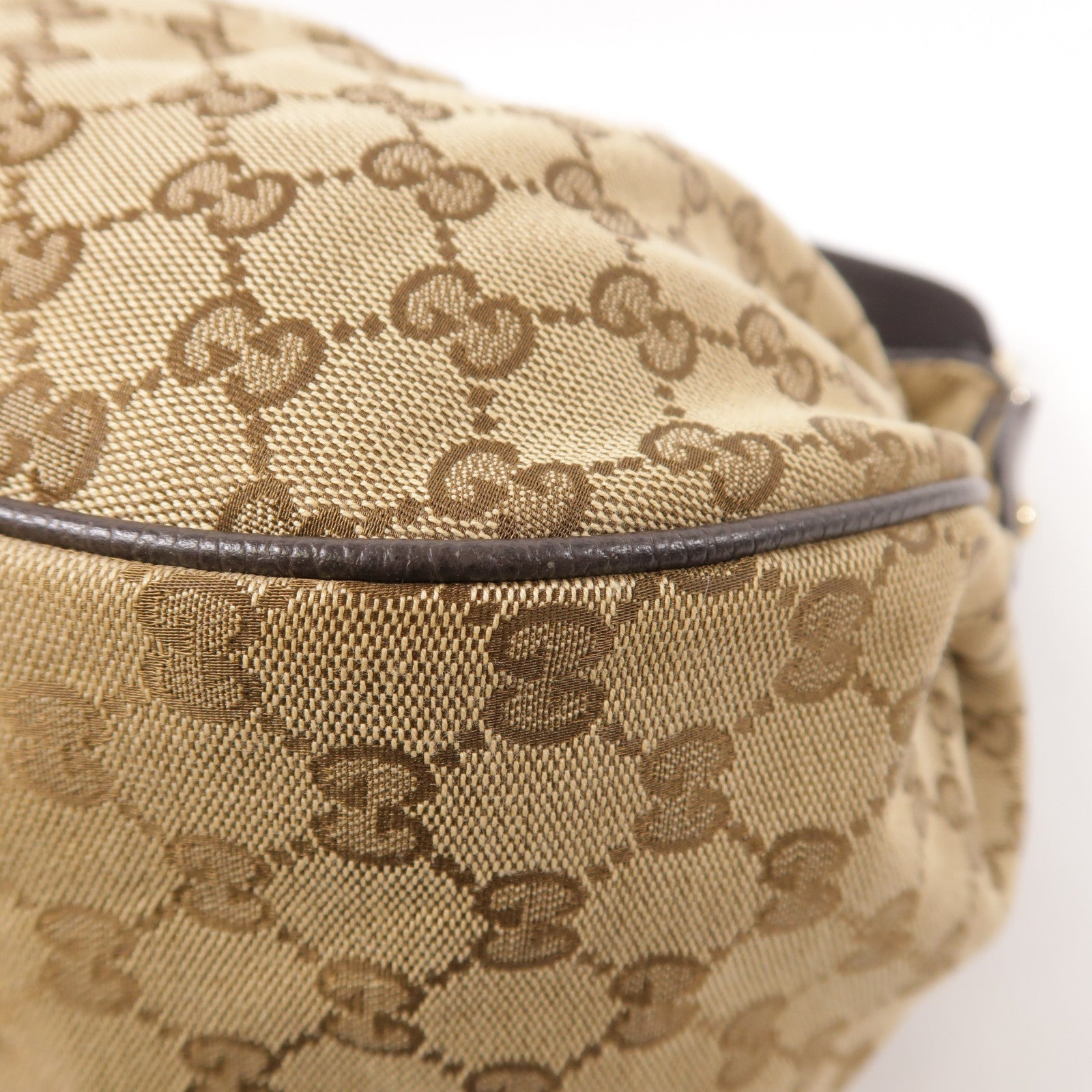 GUCCI GG GHW Shoulder Bag 364843 Canvas Brown