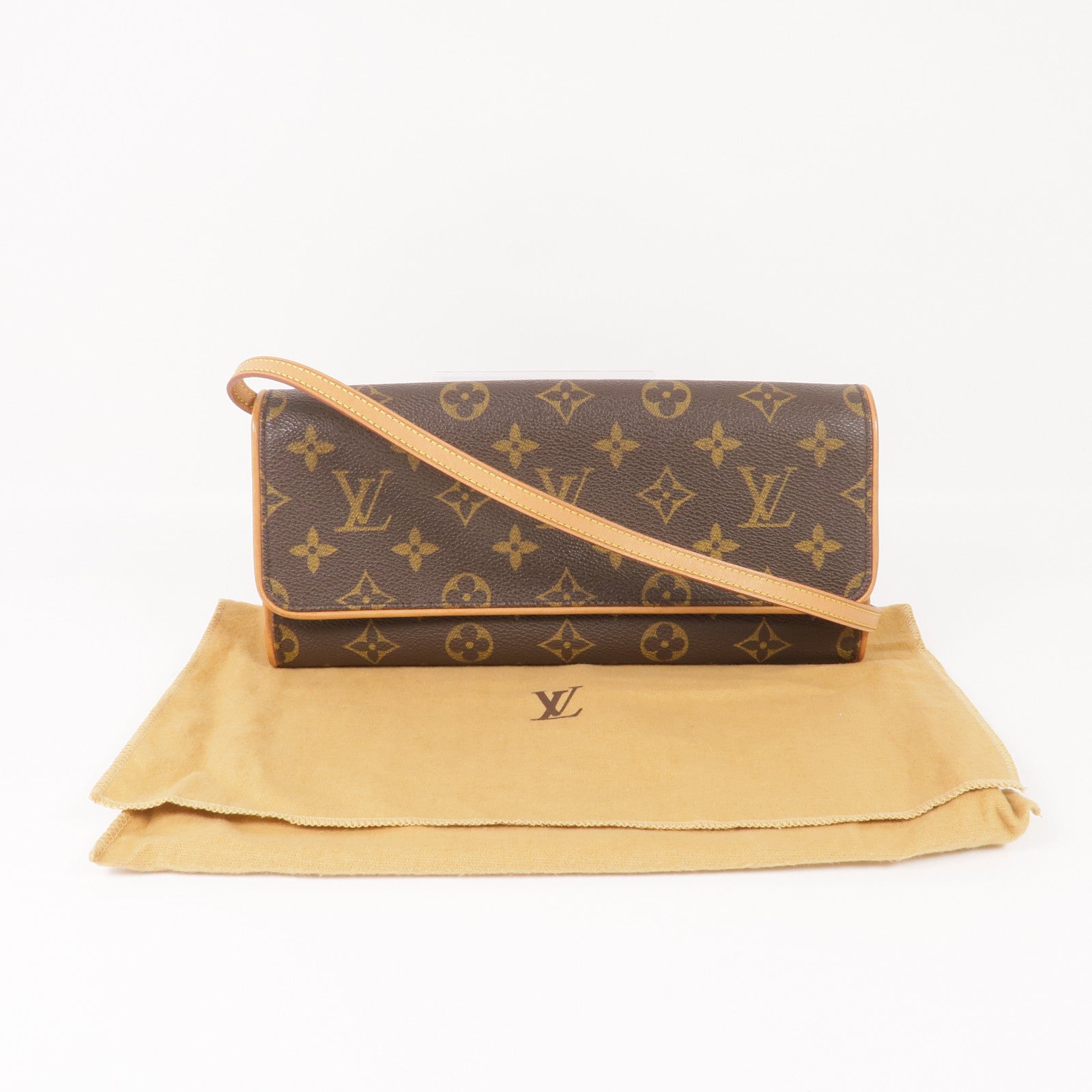LOUIS VUITTON Monogram Pochette Twin GM金扣肩背袋