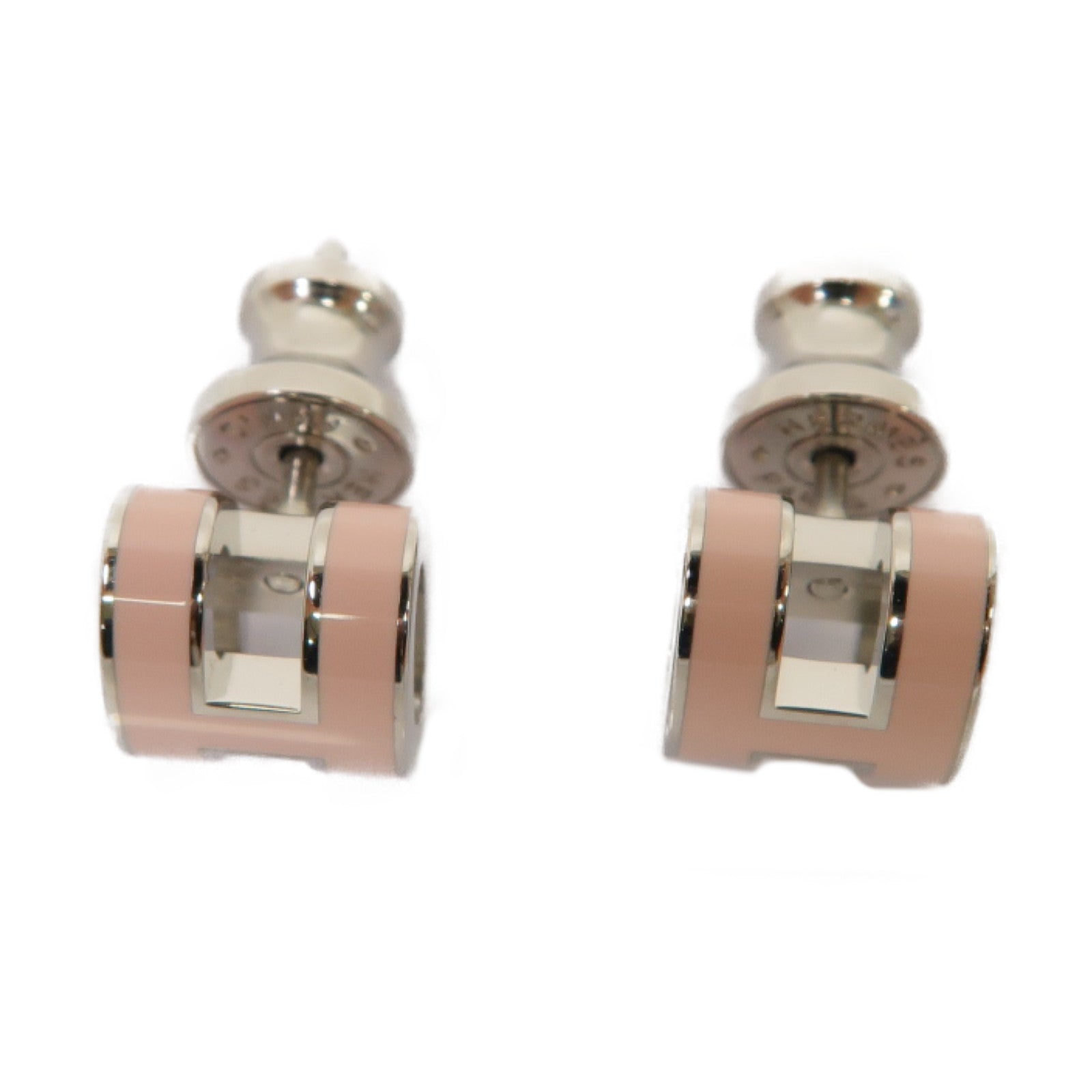 HERMES 金屬Pop H Earrings耳環粉紅色/銀色