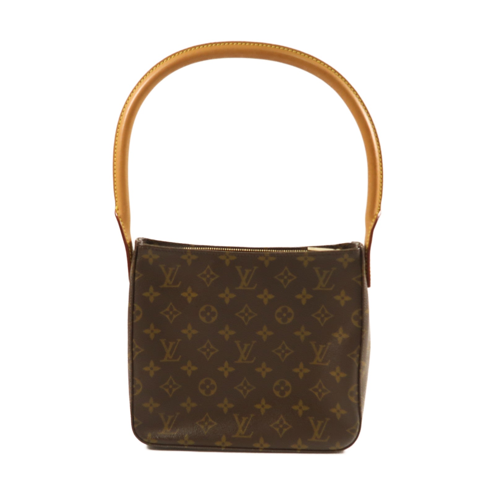 LOUIS VUITTON Monogram Looping MM金扣肩背袋啡色