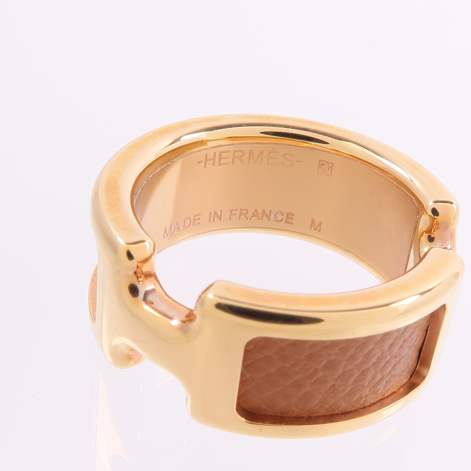 HERMES Madame皮革/金屬Olympe Ring戒指