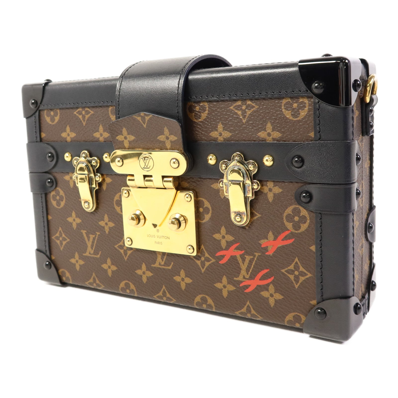 LOUIS VUITTON Monogram Petite Malle金扣肩背袋