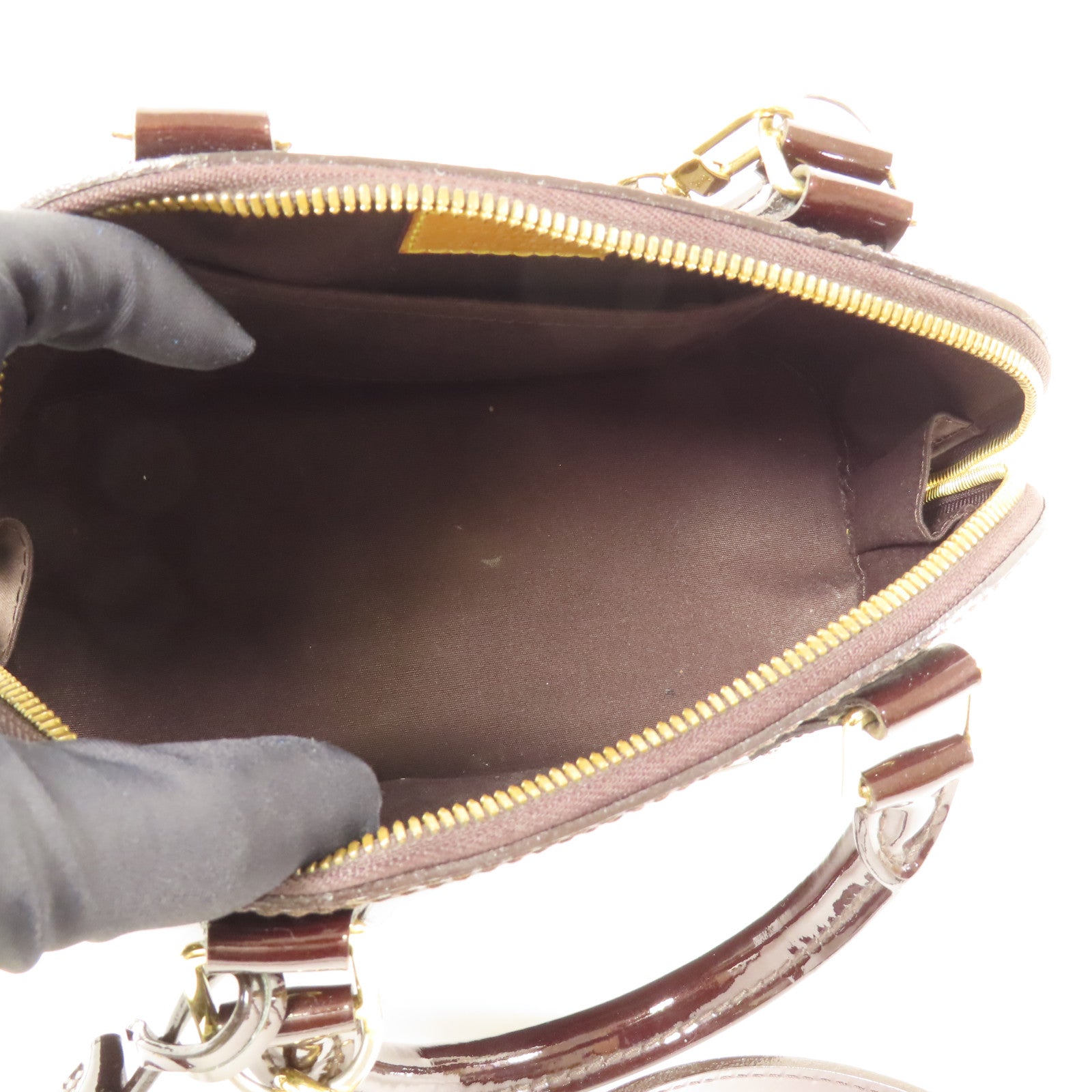 LOUIS VUITTON Vernis Alma BB金扣手挽肩背兩用袋