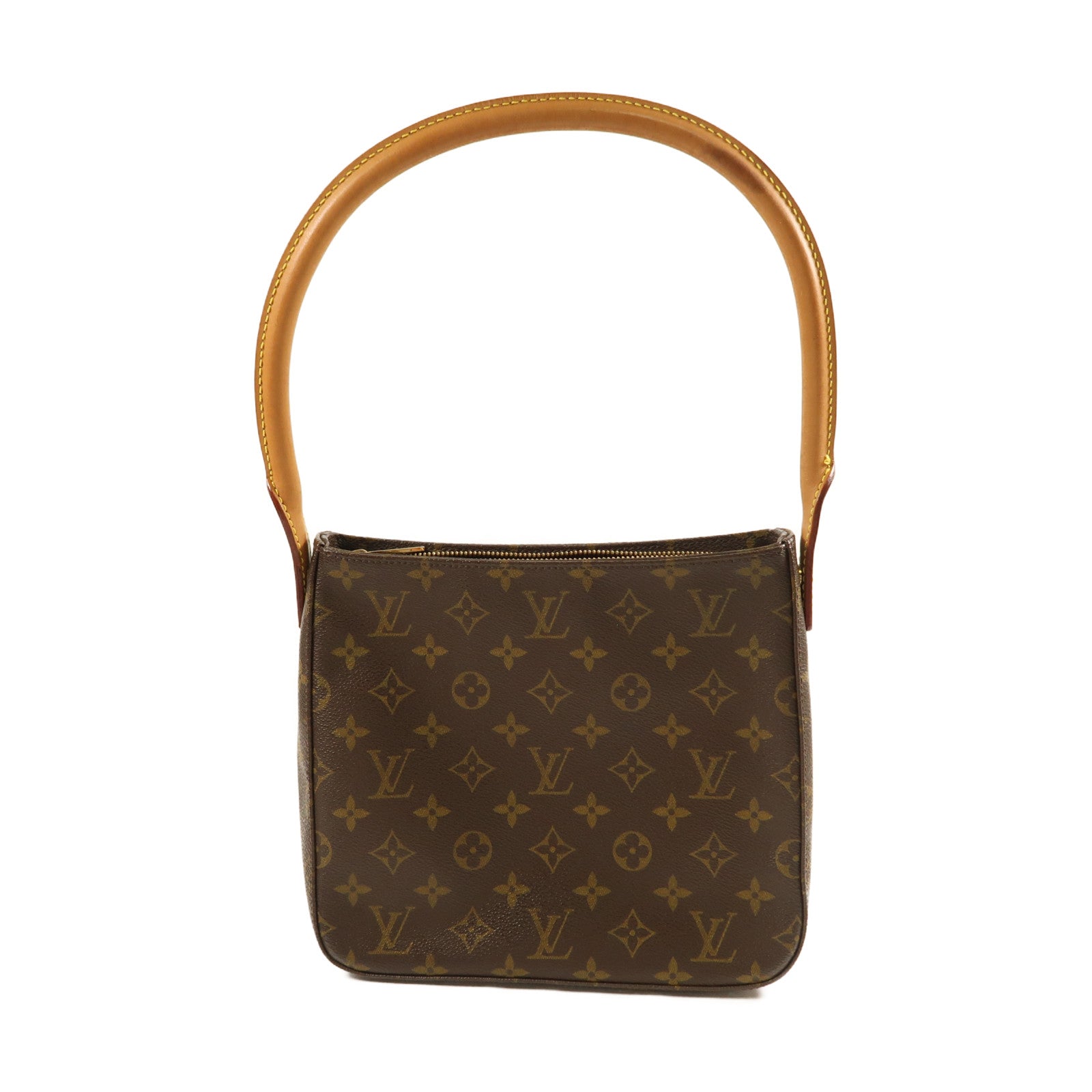 LOUIS VUITTON Monogram Looping MM金扣肩背袋啡色