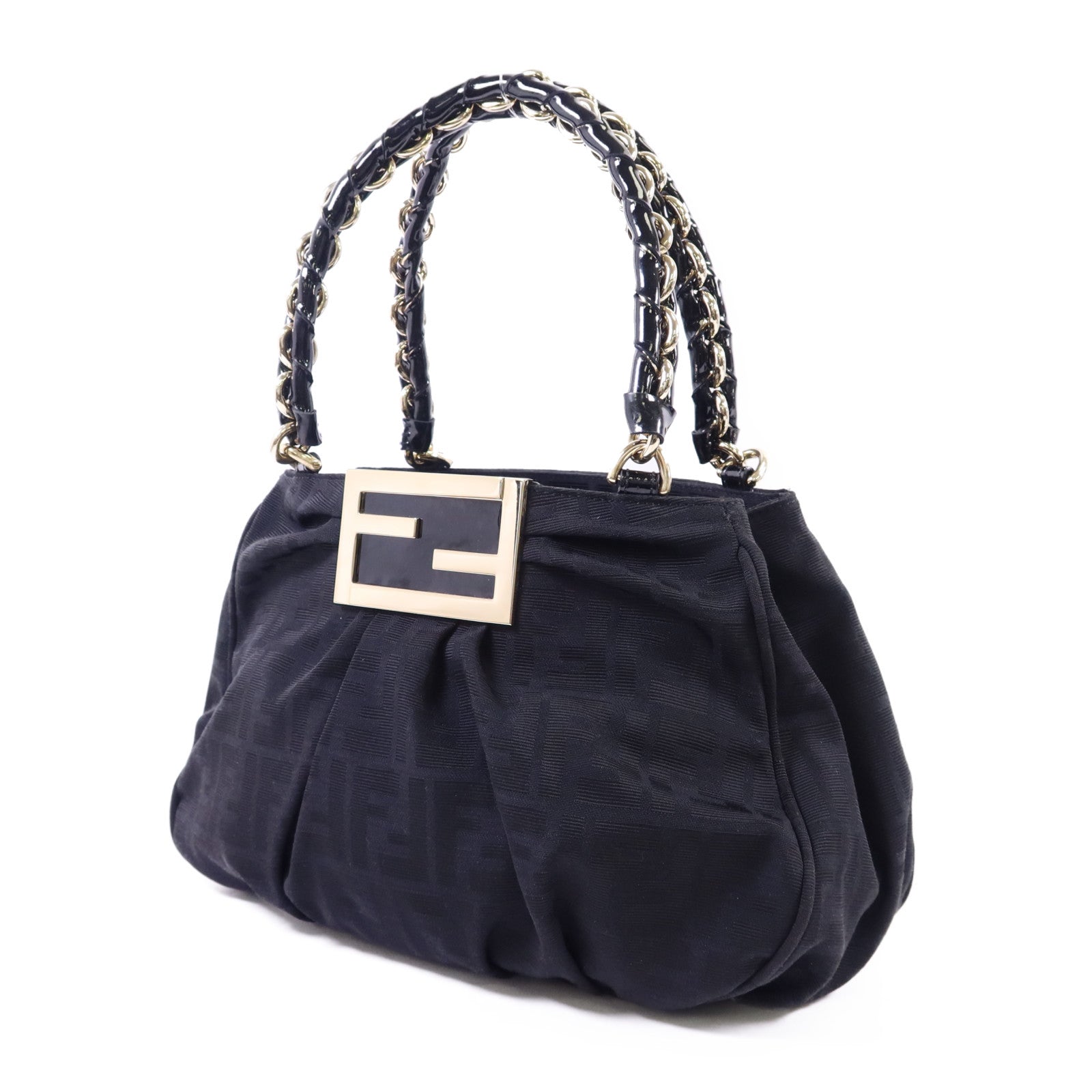 FENDI 帆布Shoulder Bag金扣肩背袋