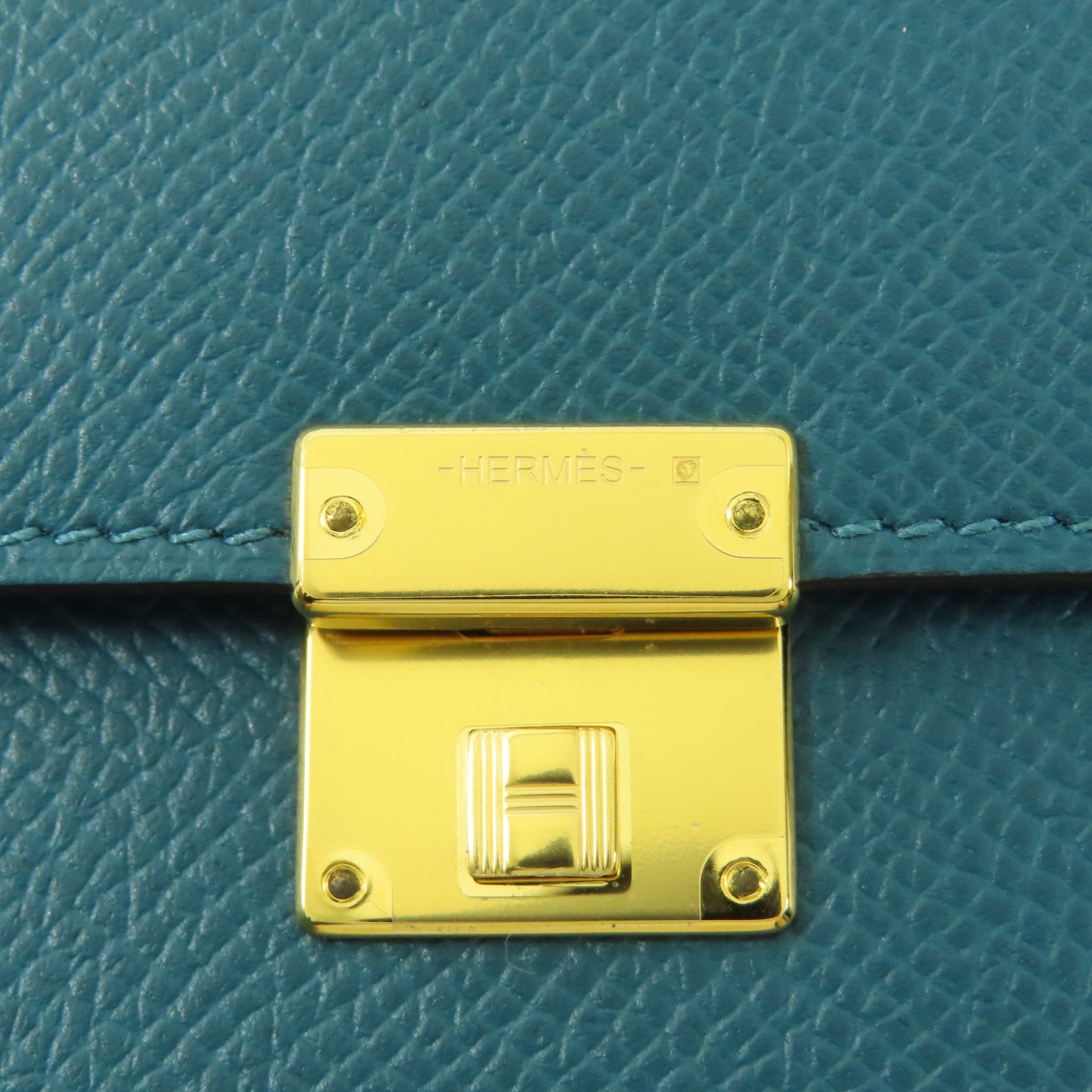 HERMES Epsom皮革Clic 16金扣肩背袋Malachite
