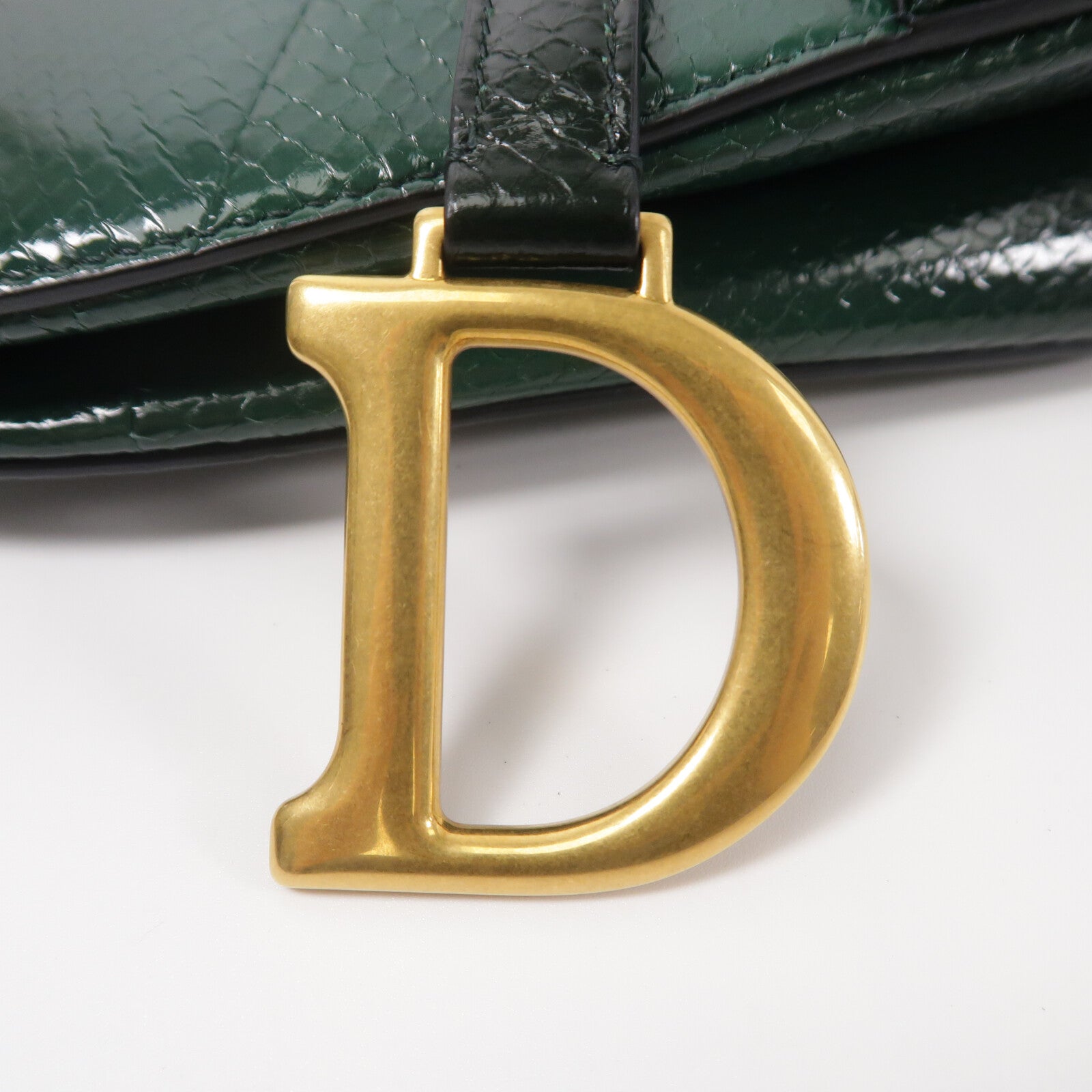 Dior 蛇皮皮革Saddle Medium肩背袋