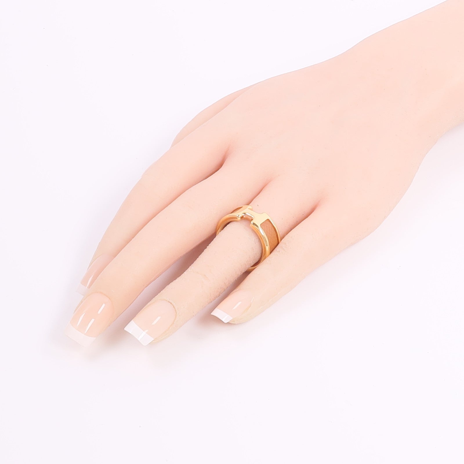 HERMES Madame皮革/金屬Olympe Ring戒指