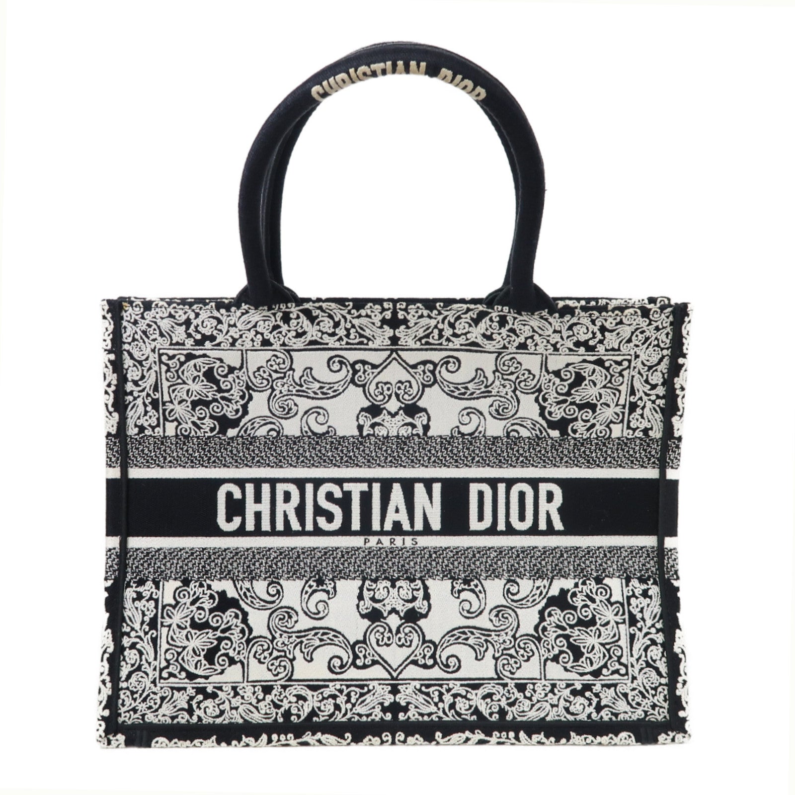 Dior 帆布Book Tote Medium手挽袋黑色/白色